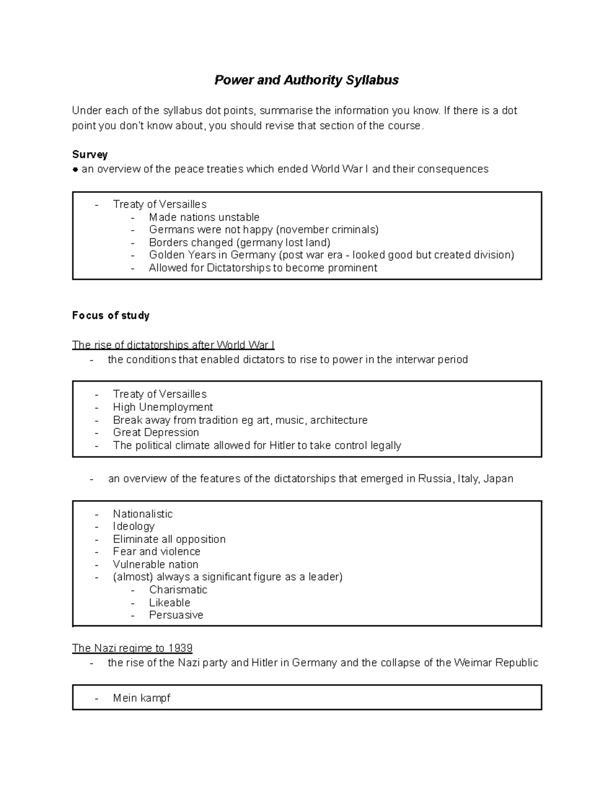 Power and Authority - Revision Notes for Course Code: HIST101 - Studocu