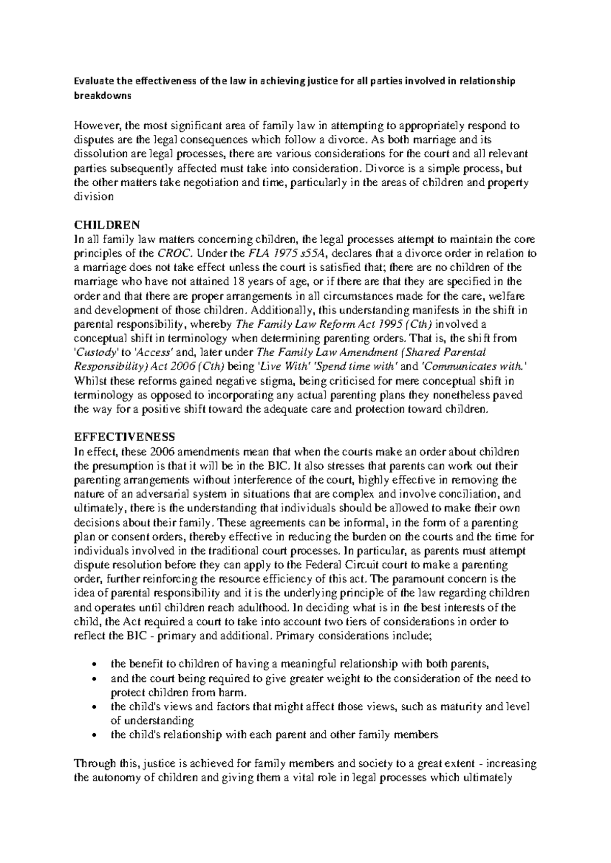 2020 LS - Essay Legal Consequences Link - Evaluate the effectiveness of ...