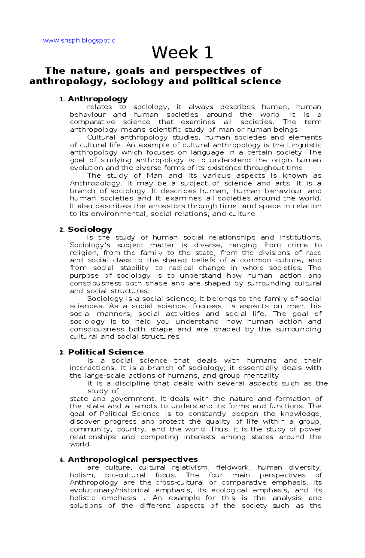 UCSP WEEK 1-2: Exploring Society and Culture in Anthropology - Studocu