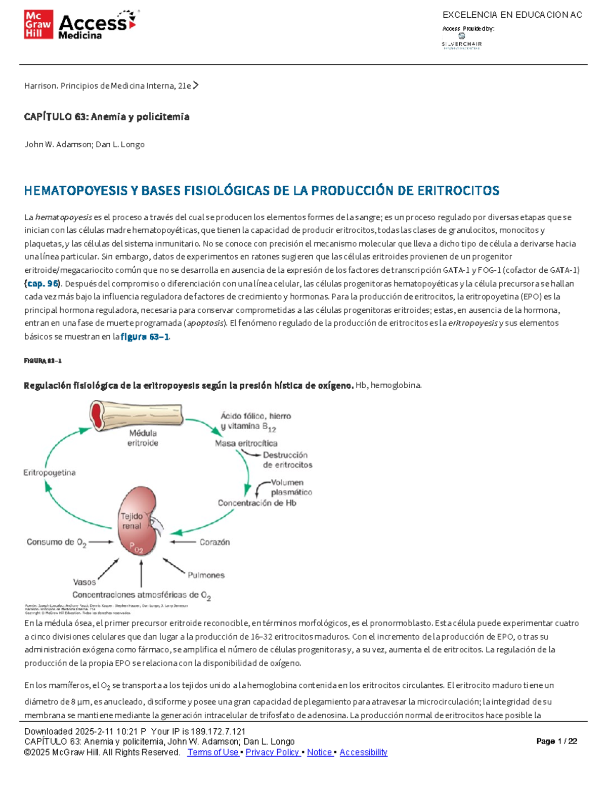Capítulo 63 Anemia y policitemia - Harrison. Principios de Medicina ...