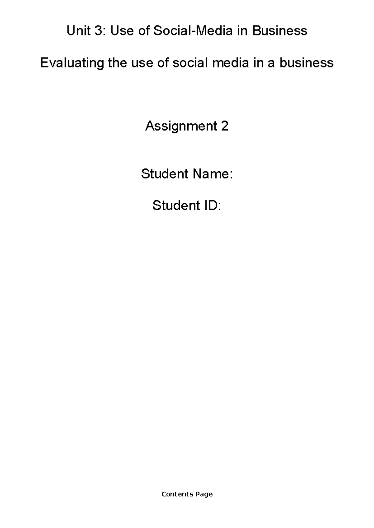 LA B Unit 3 Assignment 2: Social Media Strategies for Business - Studocu
