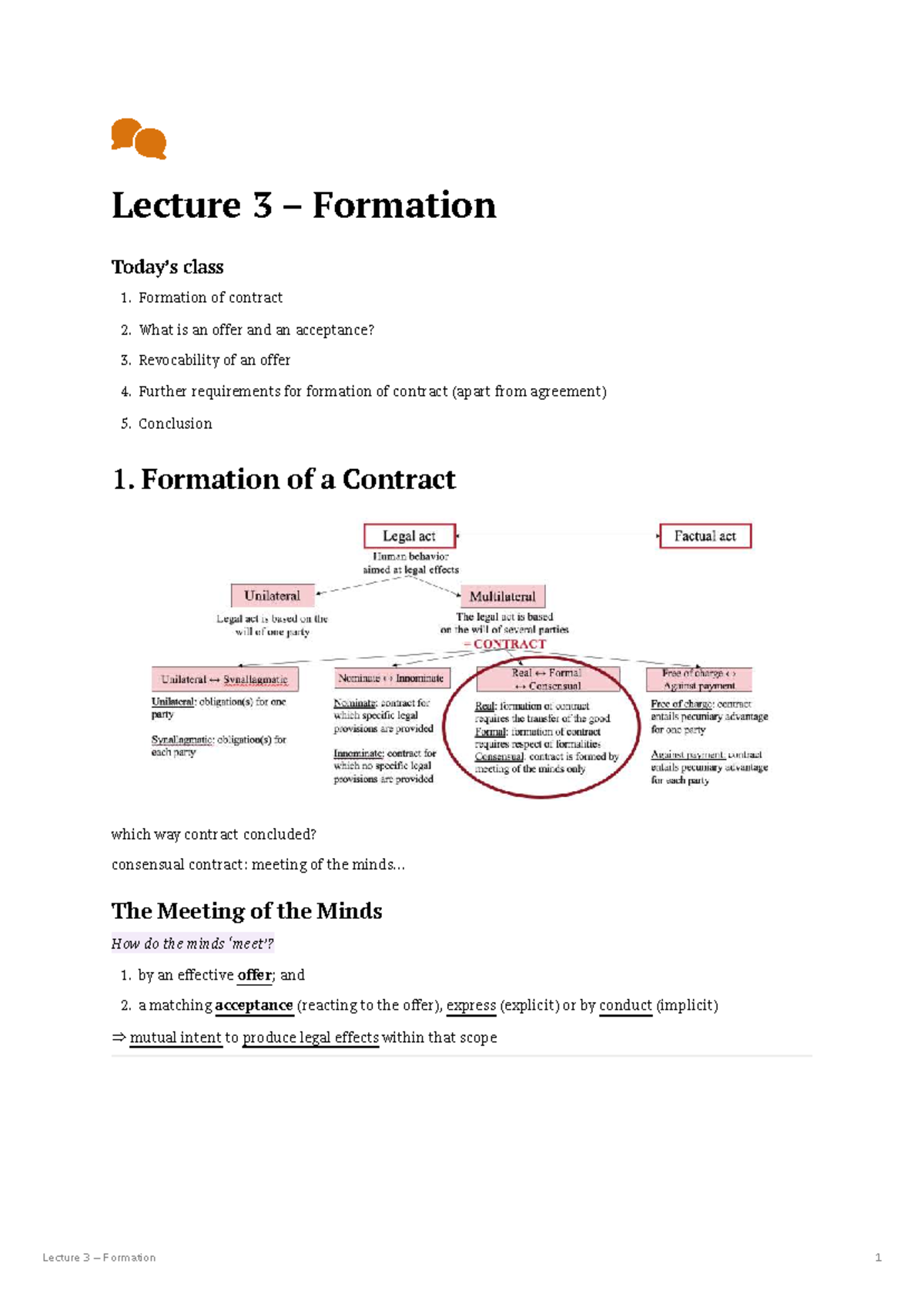 Lecture 3 PECL: Formation of Contracts and Acceptance Principles ...