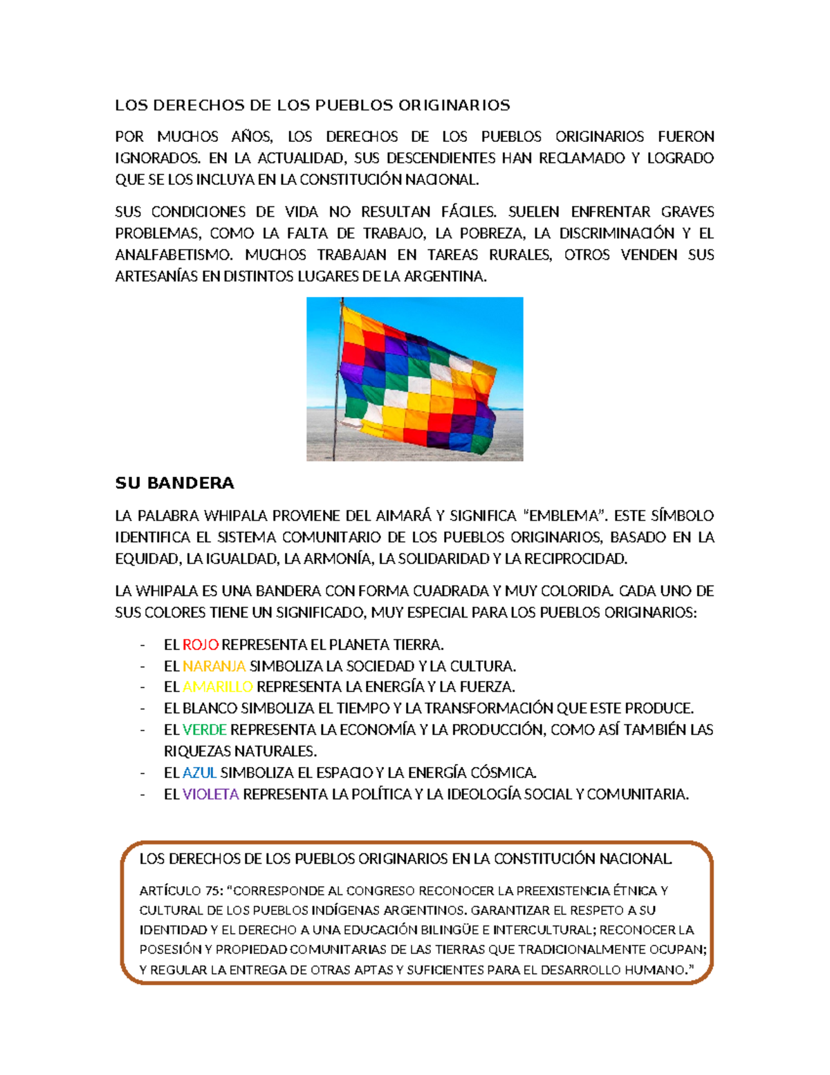 LOS Derechos DE LOS Pueblos Originarios - LOS DERECHOS DE LOS PUEBLOS ...