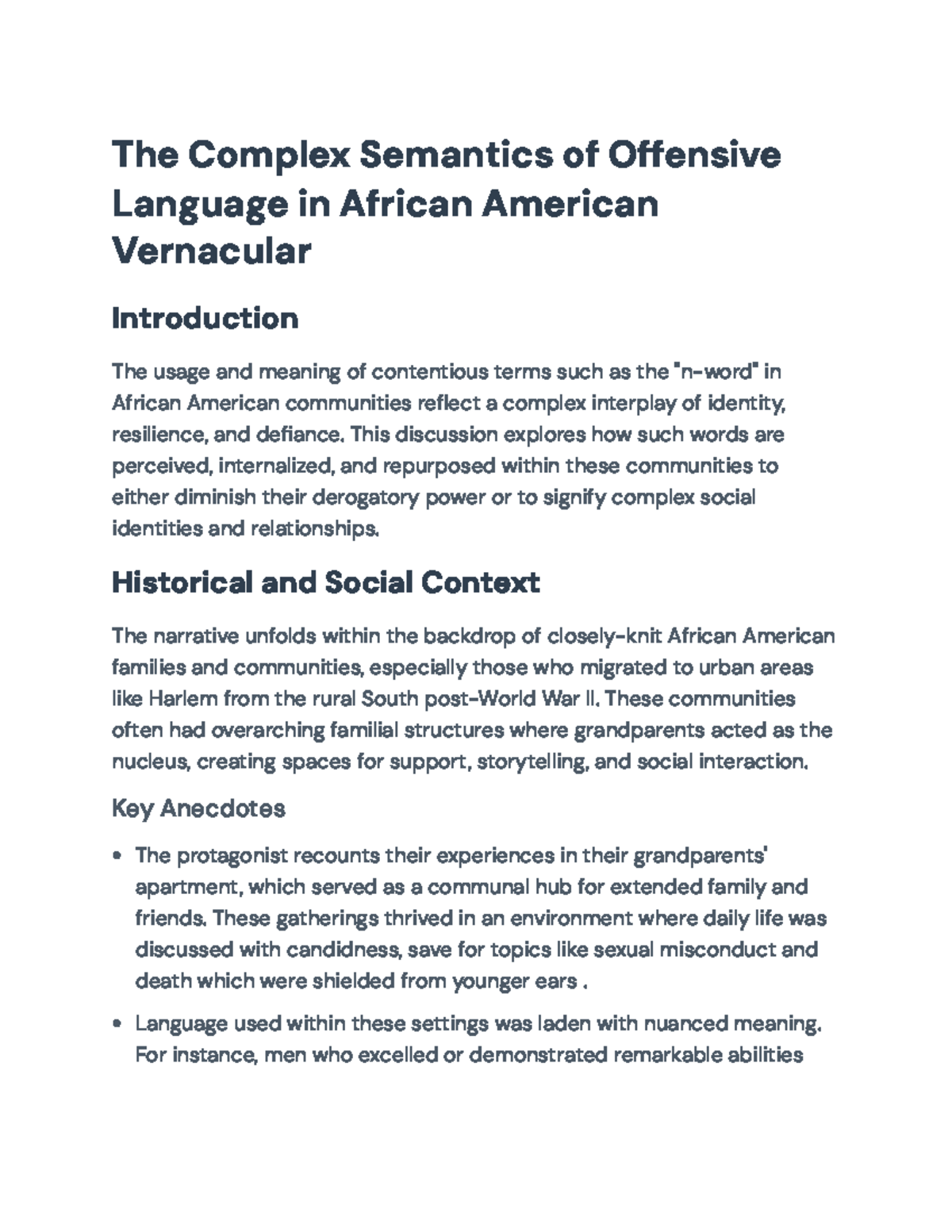HIST-201: Examining the Complex Semantics of Offensive Language - Studocu