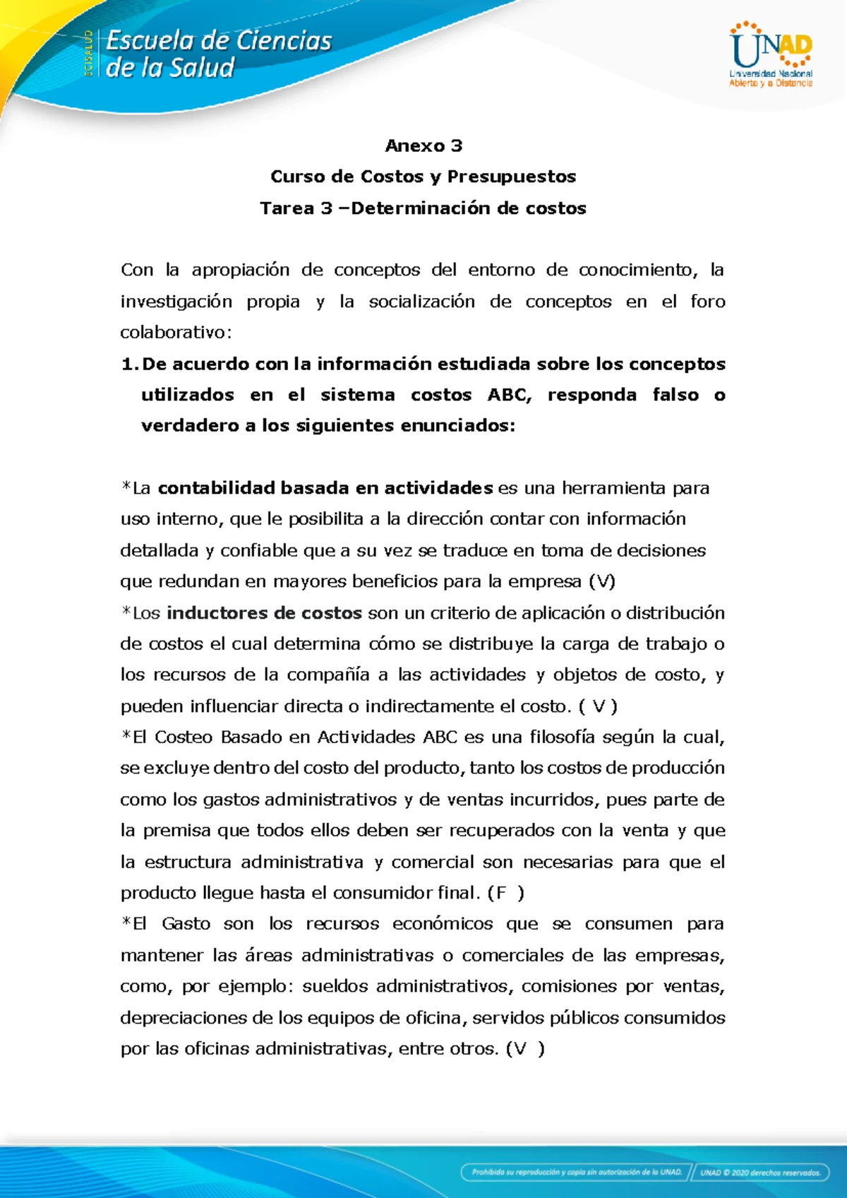 Tarea 5 - Evaluación de Costos y Presupuestos en Salud - Curso CP 101 ...