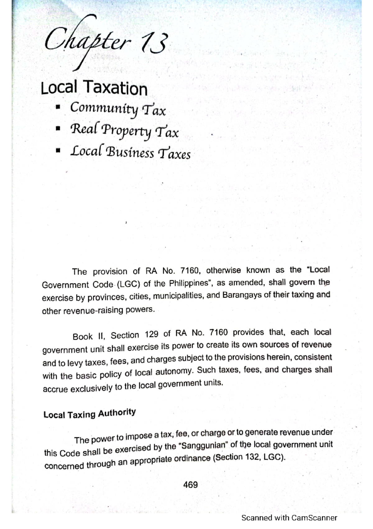 tax 2 Chapter 13 - Local Taxation - BS Accountancy - Studocu
