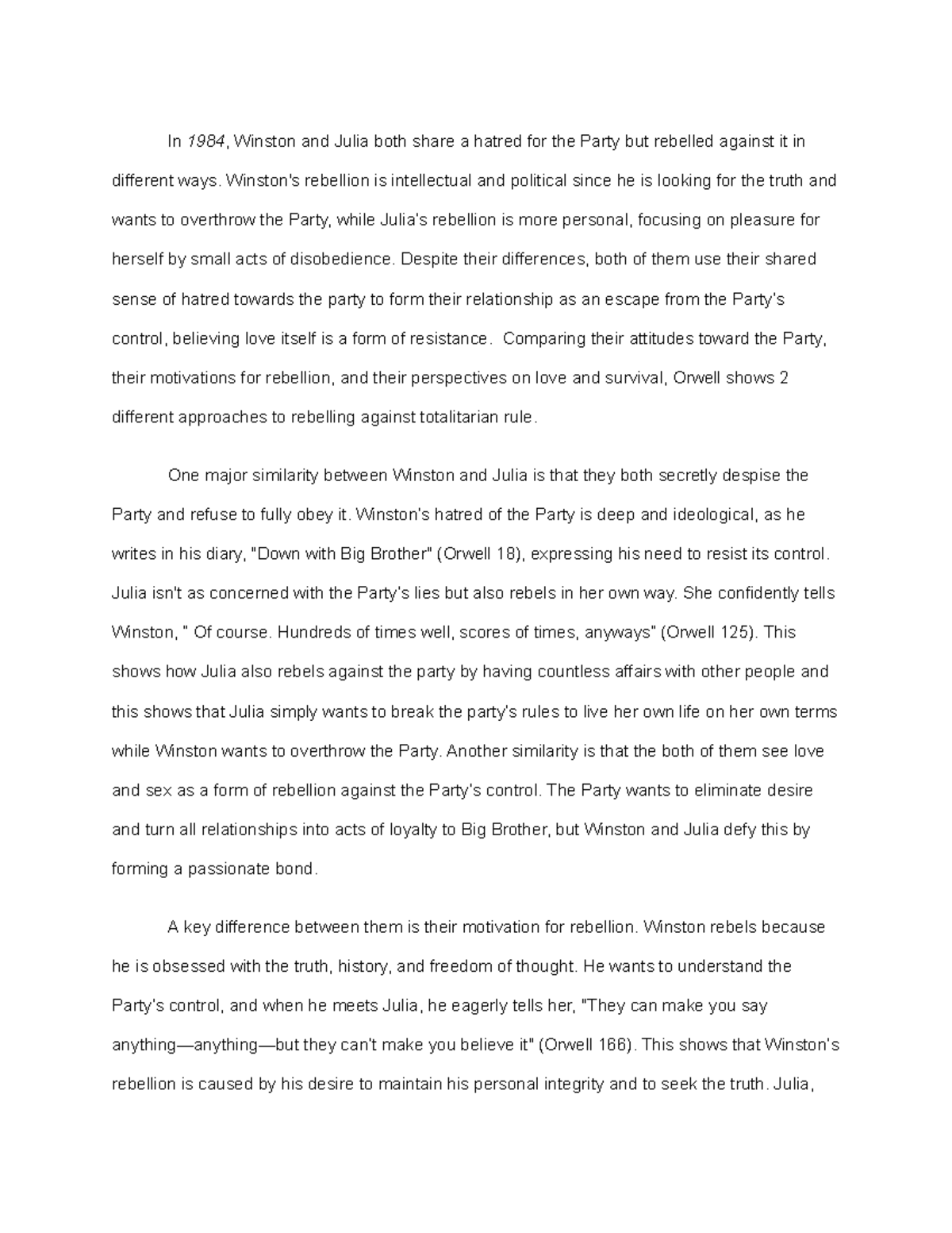 ENG 101: Comparative Analysis of Rebellion in Orwell's 1984 Essay - Studocu