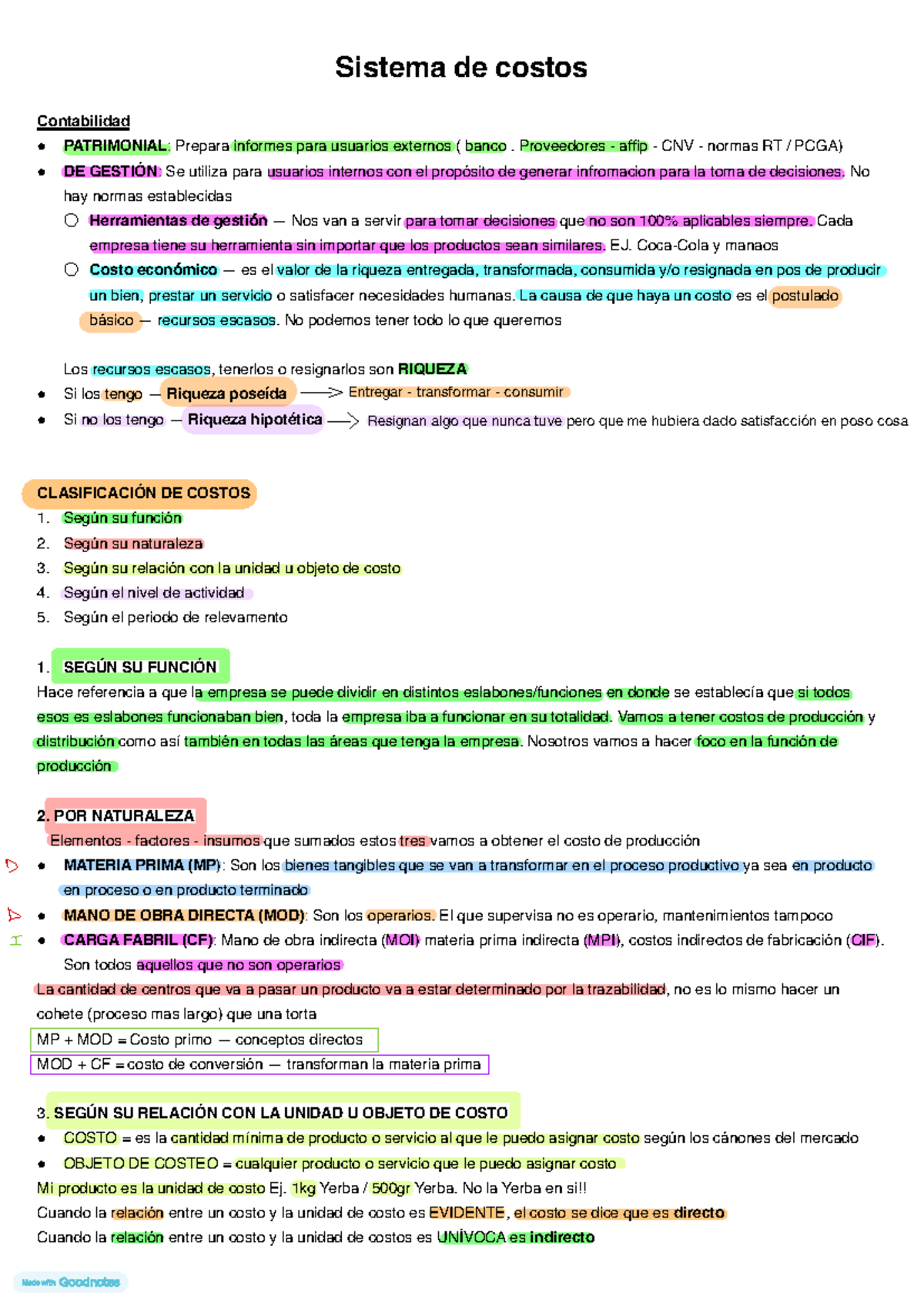 Parcial de Sistema de Costos: Análisis y Clasificación de Costos - Studocu