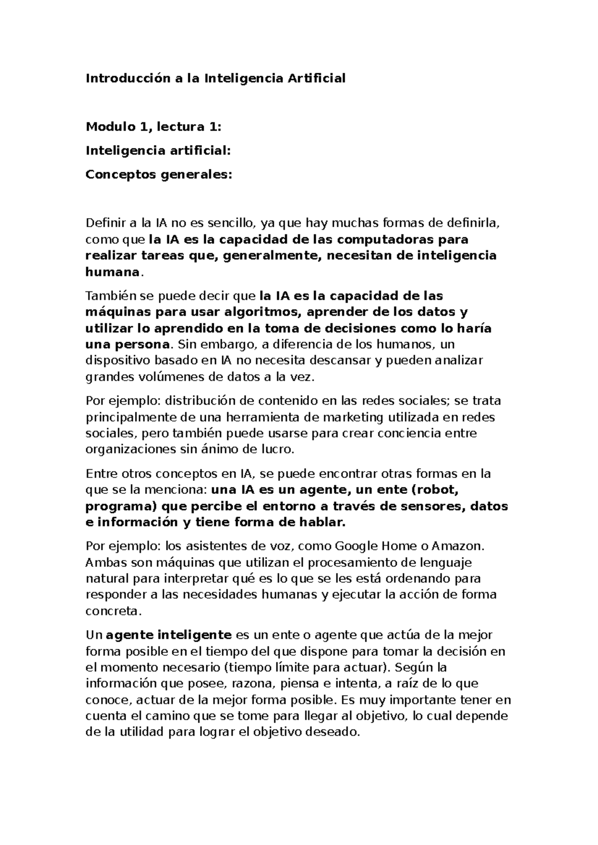 Módulo 1 y 2: Introducción a la Inteligencia Artificial y Machine ...