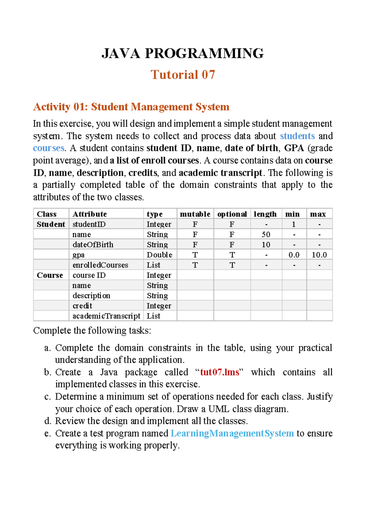 PR2 - Tutorial 07 - Student and Library Management Systems - Studocu