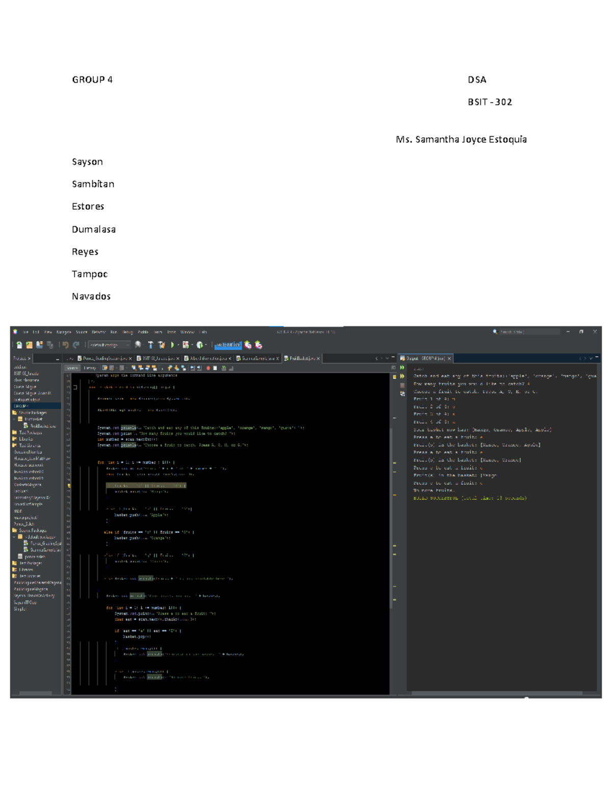 BSIT - 302 Final Project: Java Fruit Basket Implementation - Studocu