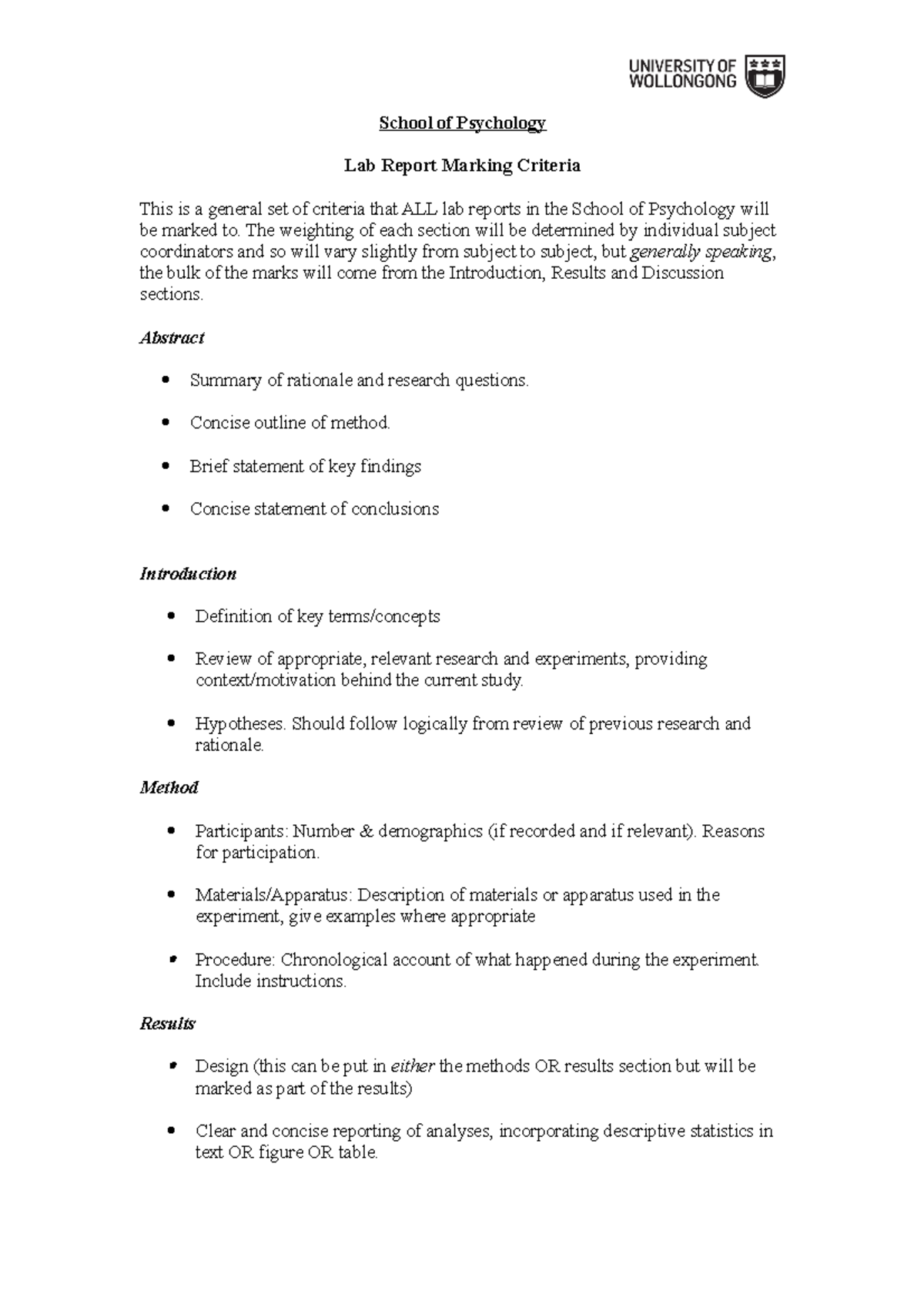 Psyc236 Lab Report Guide: Structure & APA 7th Edition Tips - Studocu