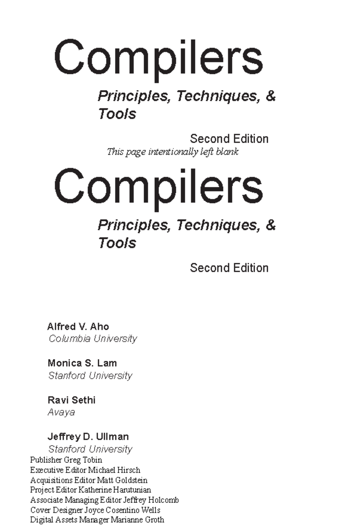 Compilers (CS 101): Principles, Techniques, and Tools - 2nd Edition ...