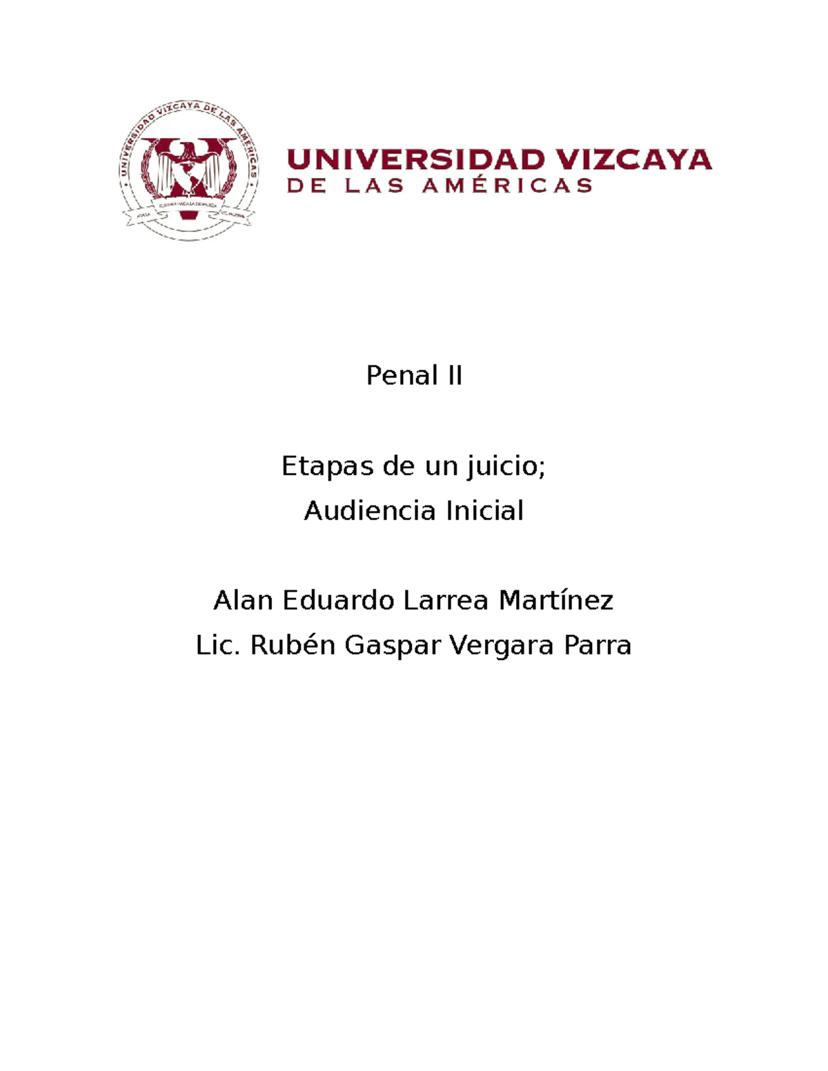 Penal II: Etapas de la Audiencia Inicial - Apuntes de Estudio - Studocu