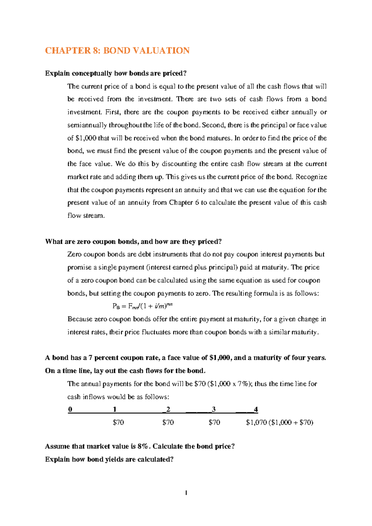 Review of Chapters 8 & 9: Bond Valuation and Yields Analysis - Studocu
