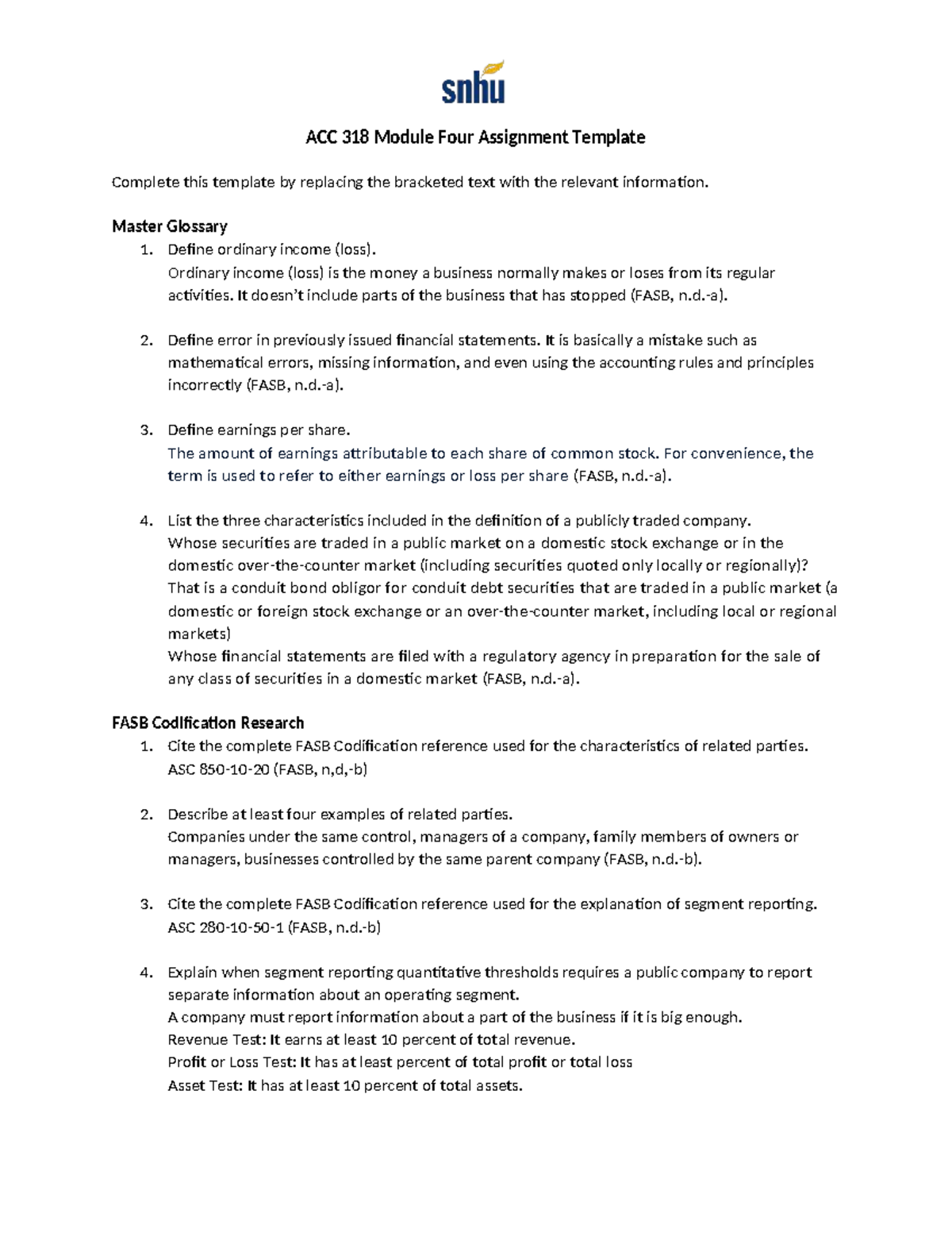 ACC 318 Module Four Assignment: Key Financial Concepts Explained - Studocu