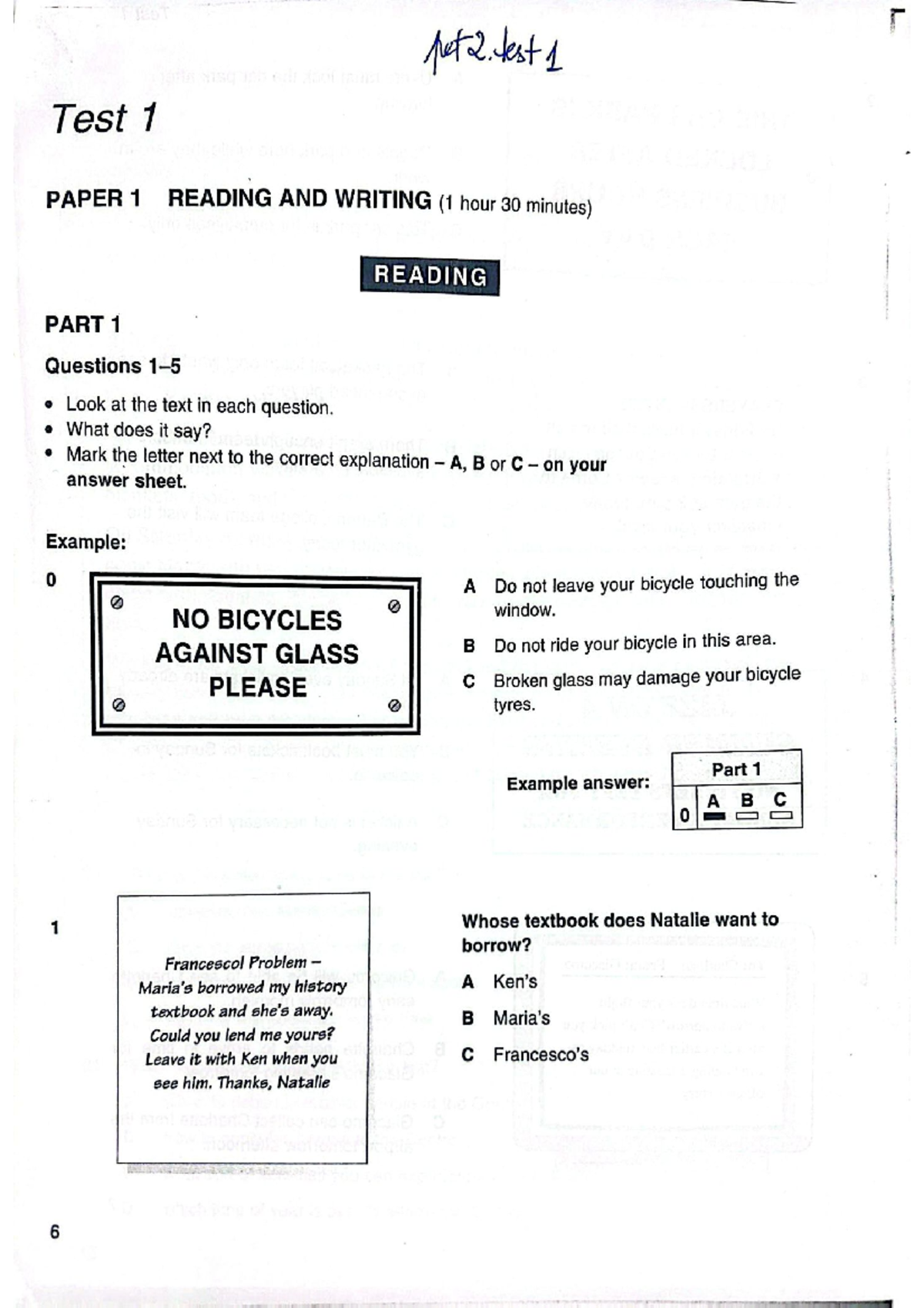 Test 1 KST 4: Reading and Writing Practice Paper - Studocu