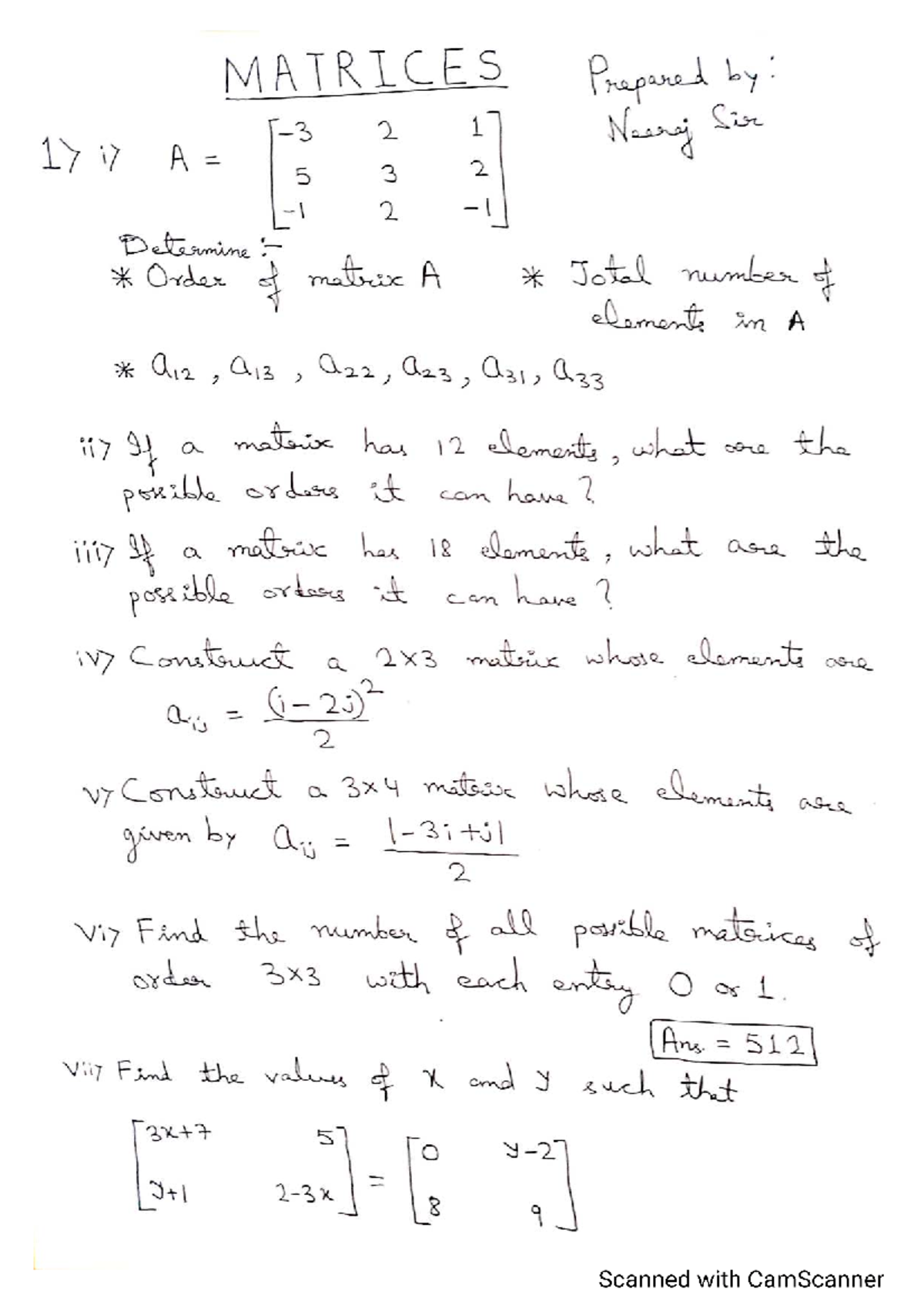 MATRICES T1: Comprehensive Study Notes on Matrix Operations and ...