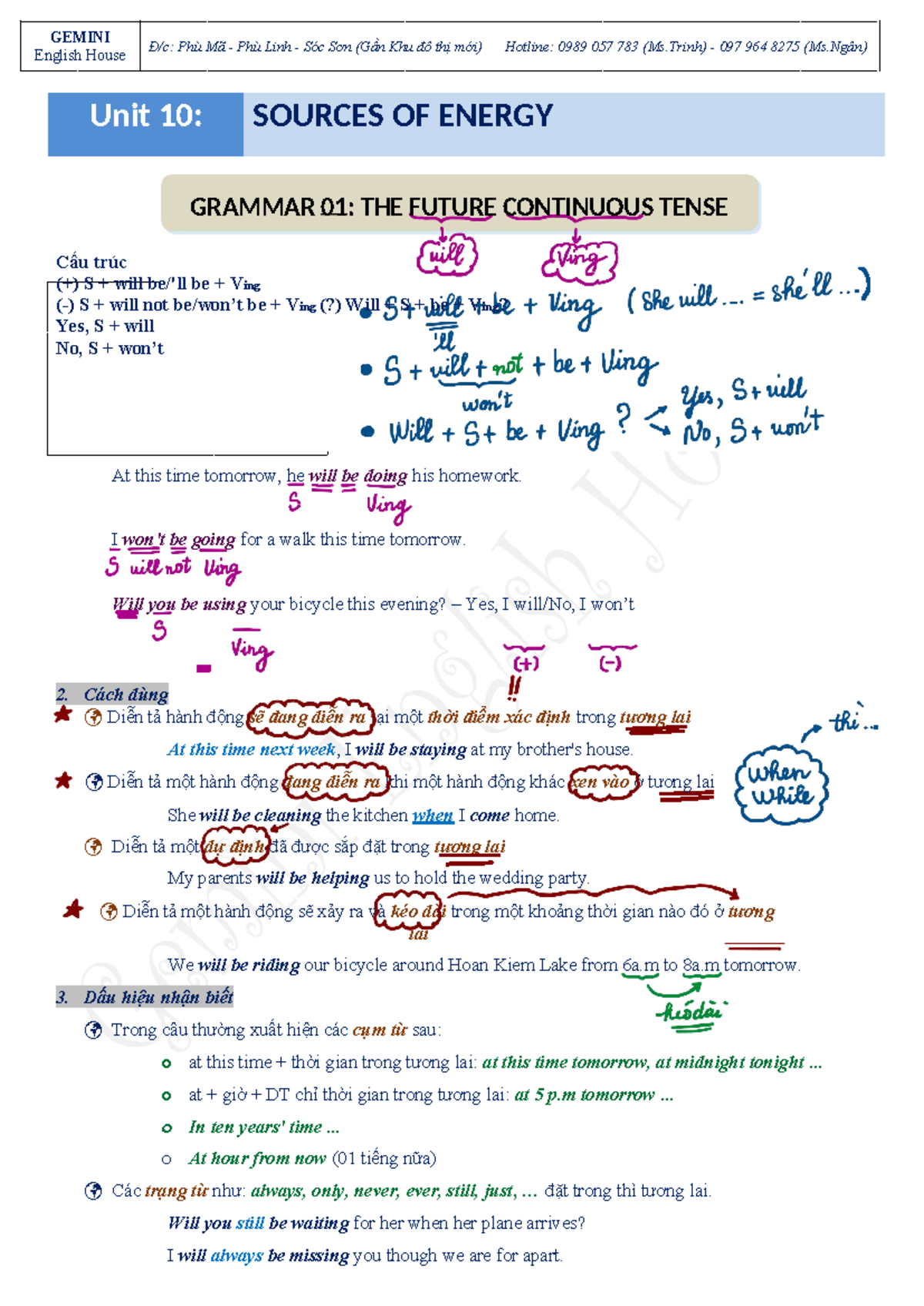 Grammar.U10 (Part 01) - The future continuous tense - Chữa zoom ...