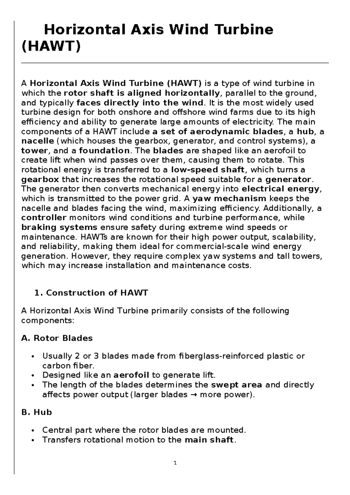 OEE351 - Renewable Energy Systems - Course Material - Units 4 & 5 ...