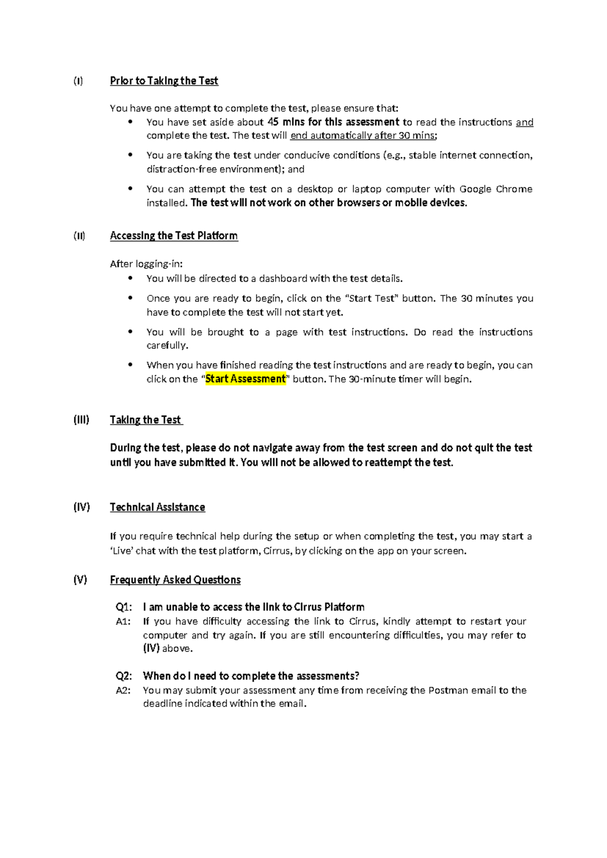 Reasoning Test Instructions: Guidelines for Successful Completion - Studocu