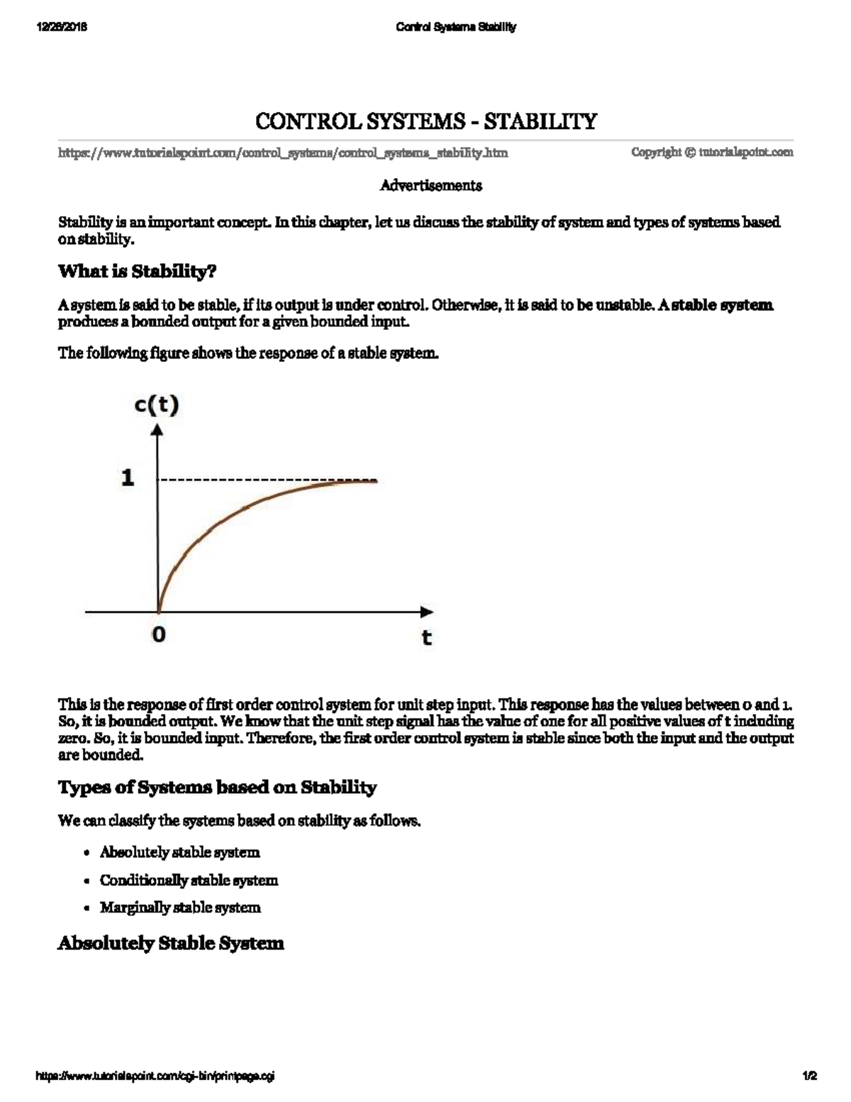Stability of a System - Lecture Notes (ENG 301) - Studocu