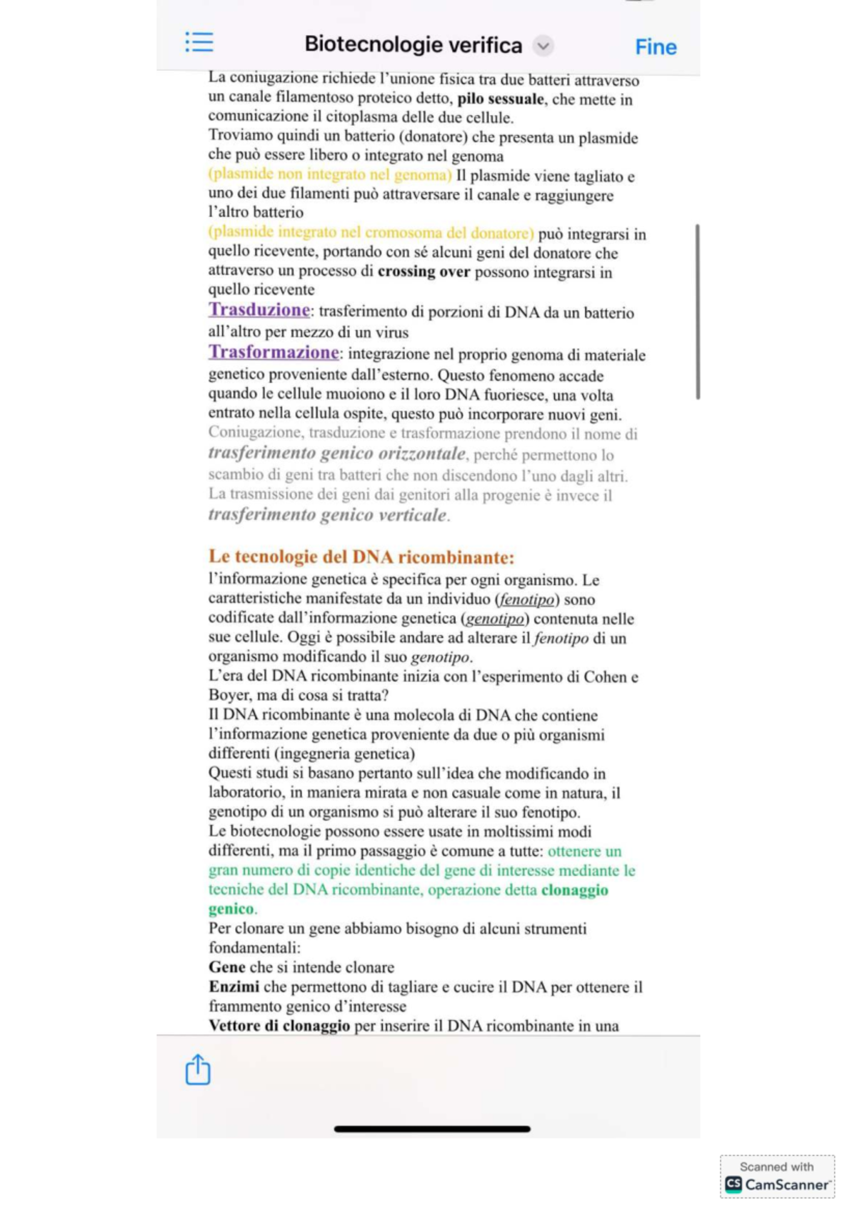 Biotecnologie: Verifica Finale su Coniugazione e Trasferimento Genico ...