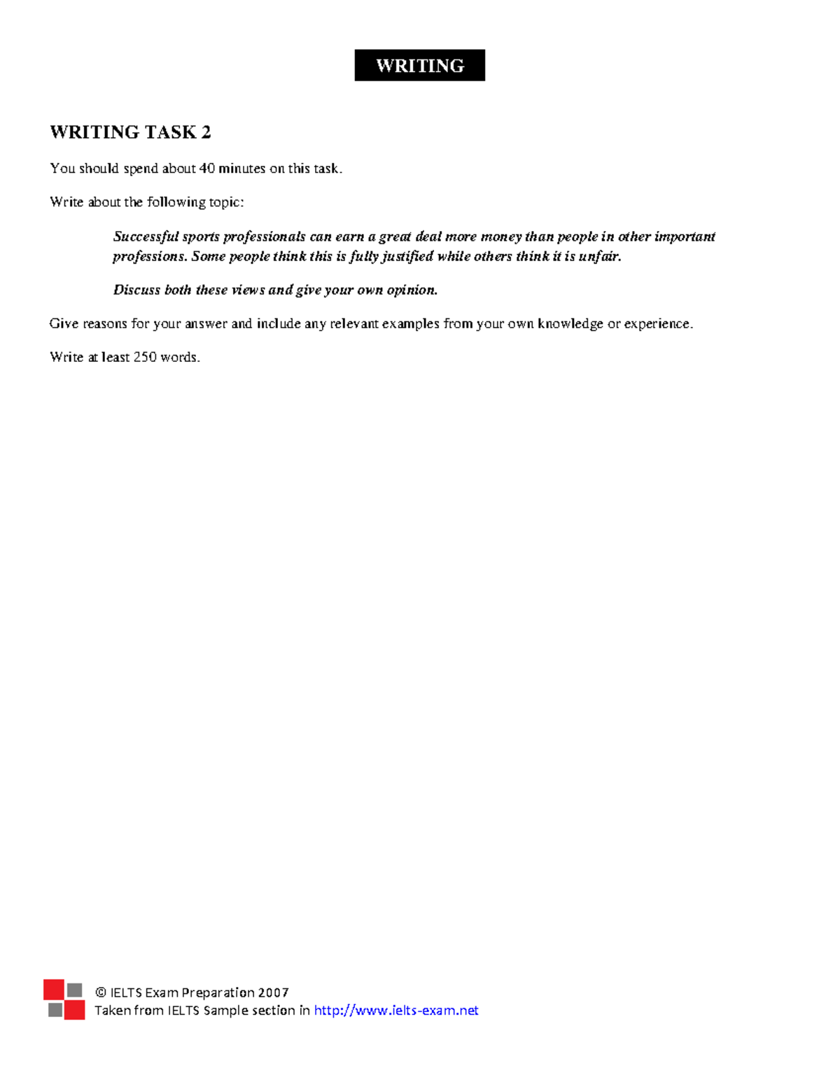 Ielts Sample Writing Academic Task 2 1 - © IELTS Exam Preparation 2007 ...