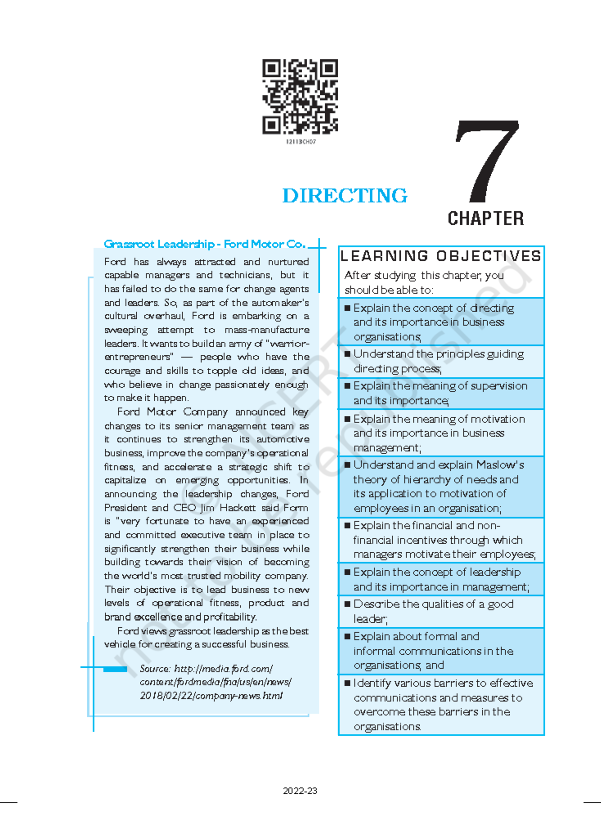 Lebs107 - It's lecture notes - DIRECTING CHAPTER 7 L E A R N I N G O B ...