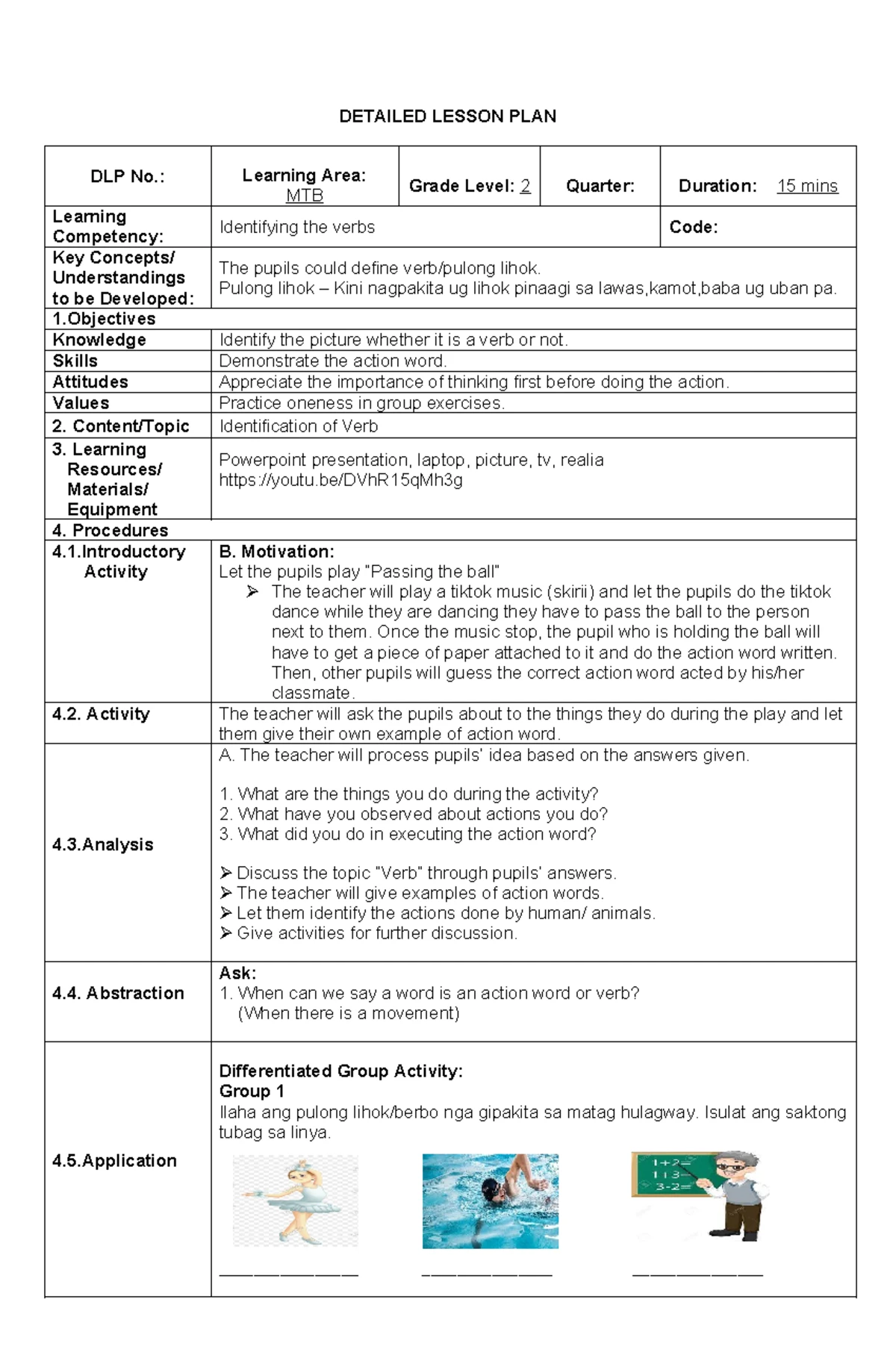 Adverbs of Manner, Place, and Time - DLP M4GE-IIIa-12 Lesson Plan - Studocu