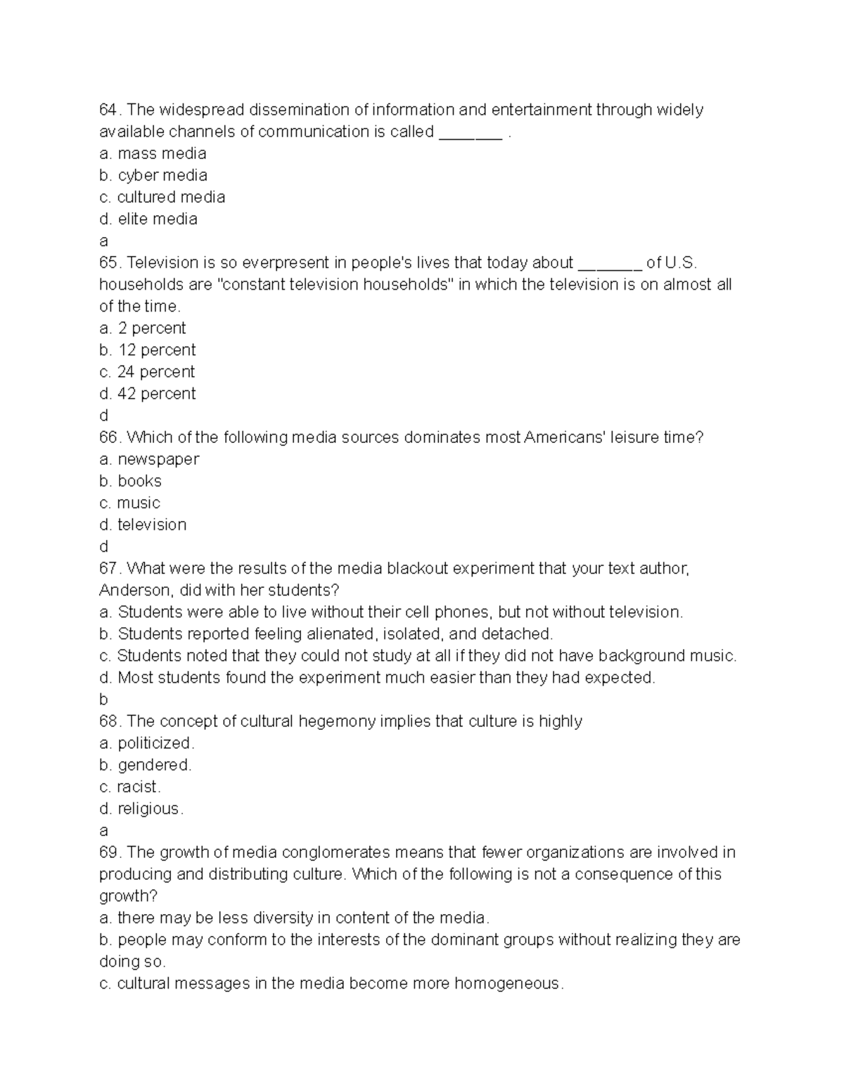 SOCI 53 - Lecture Notes on Mass Media and Cultural Hegemony - Studocu