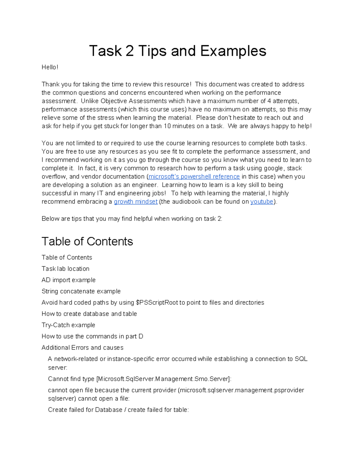 Task 2 Performance Assessment Tips and Examples for IT Students - Studocu