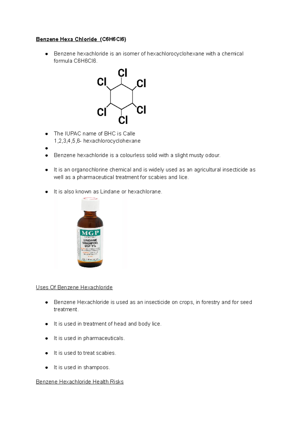 Isomer Of Benzene Hexachloride