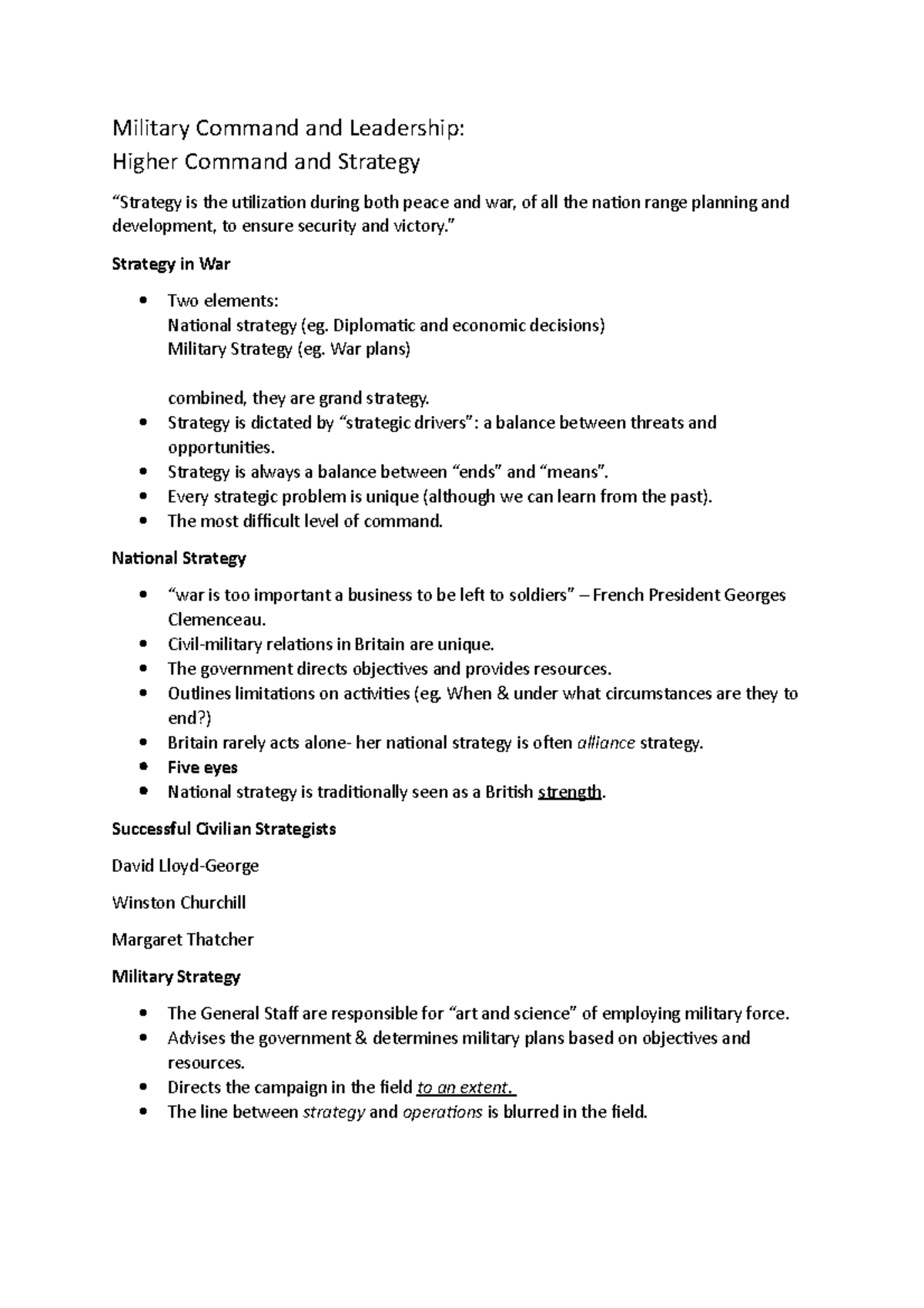 Military command and leadership. Strategy - Military Command and ...