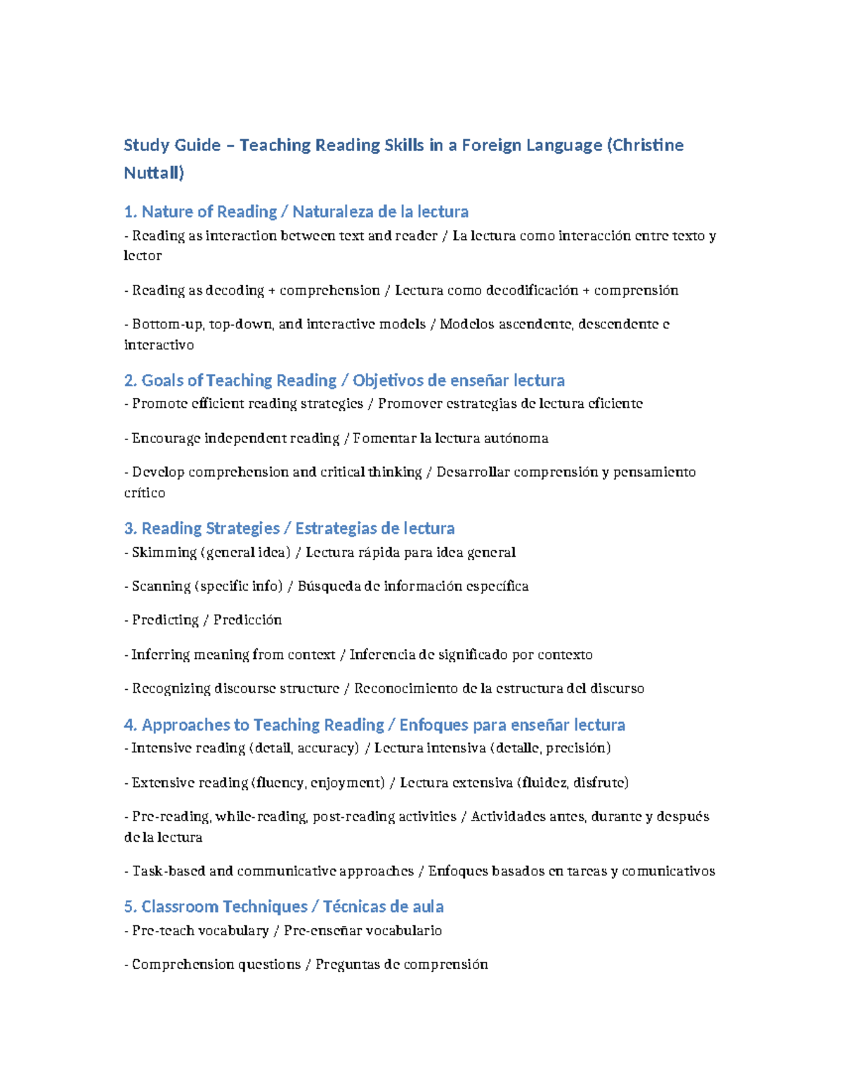 Nuttall Study Guide: Teaching Reading Skills in a Foreign Language ...