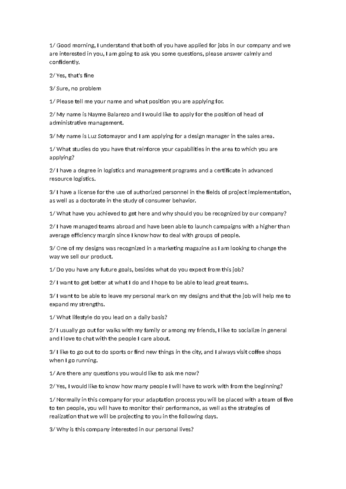 Interview Script - XCDSVSDVS - Studocu