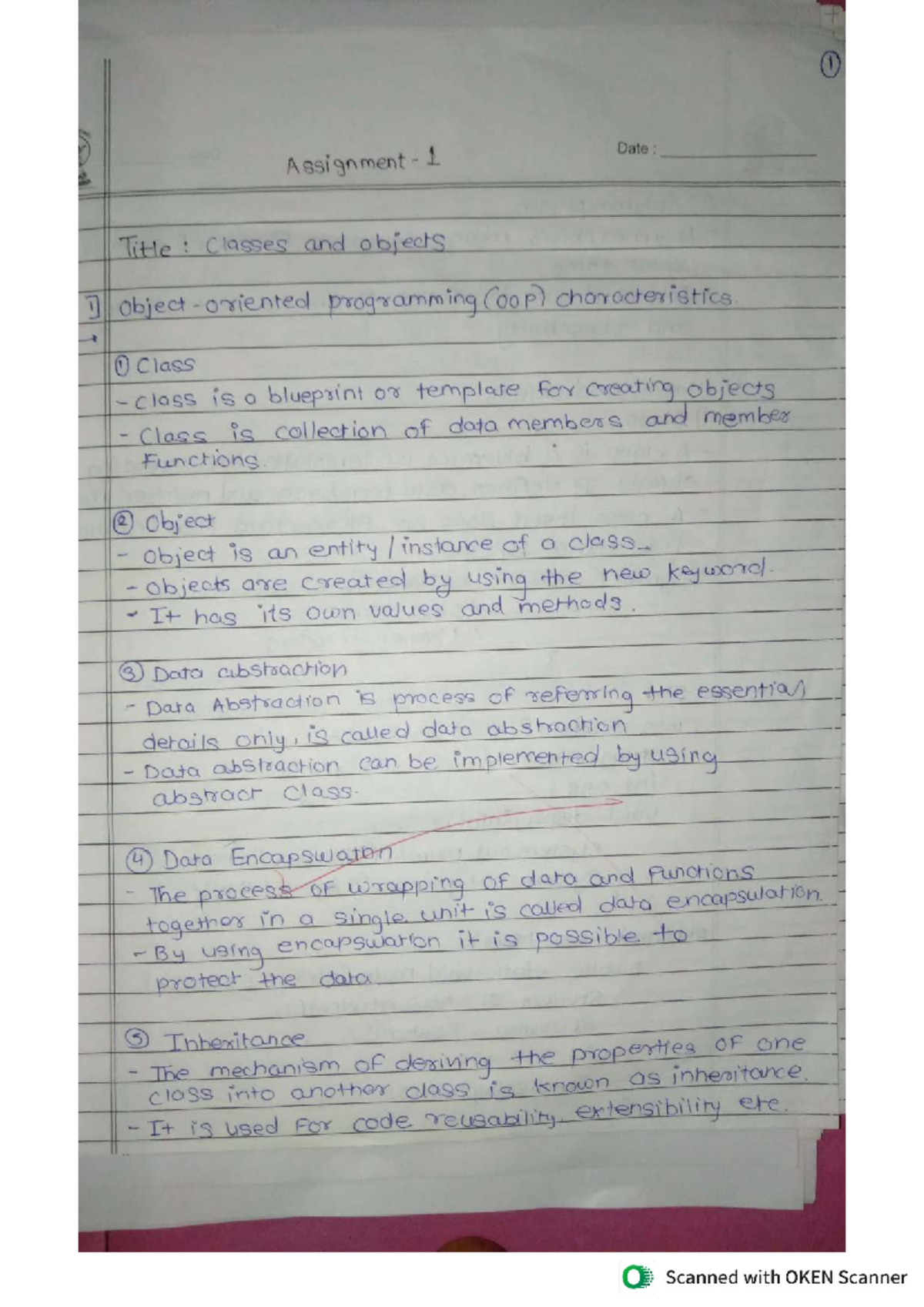 OOP Assignment 1: Understanding Classes, Objects, and Key Concepts ...
