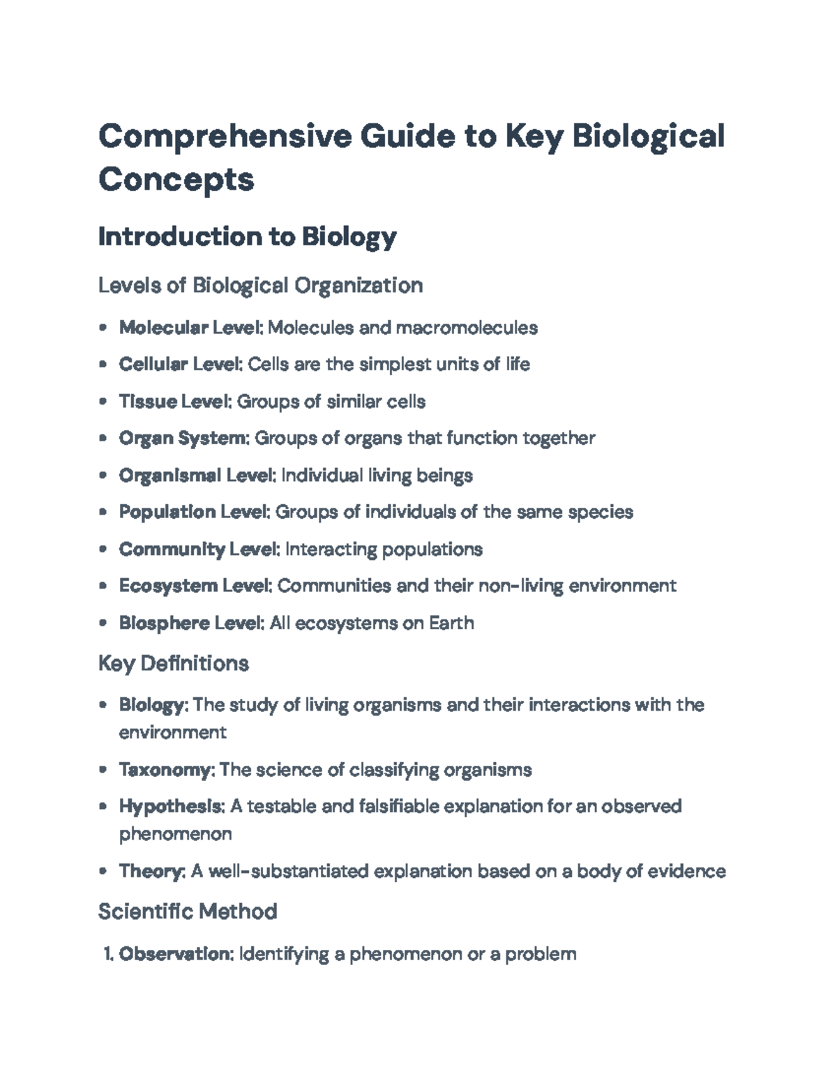 Biology 101: Comprehensive Guide to Key Biological Concepts ...