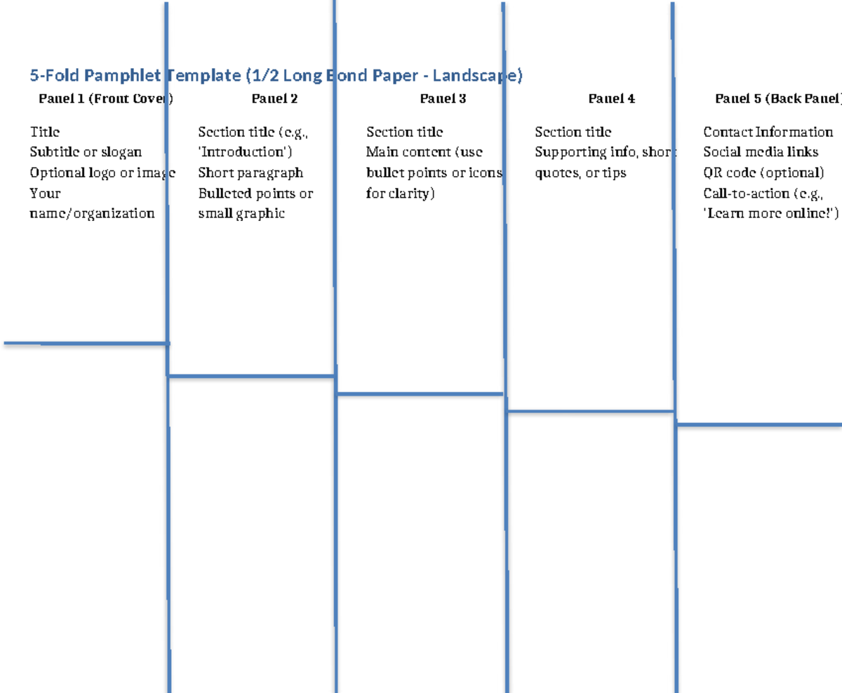 5-Fold Pamphlet Template - , 'Introduction') Short paragraph Bulleted ...