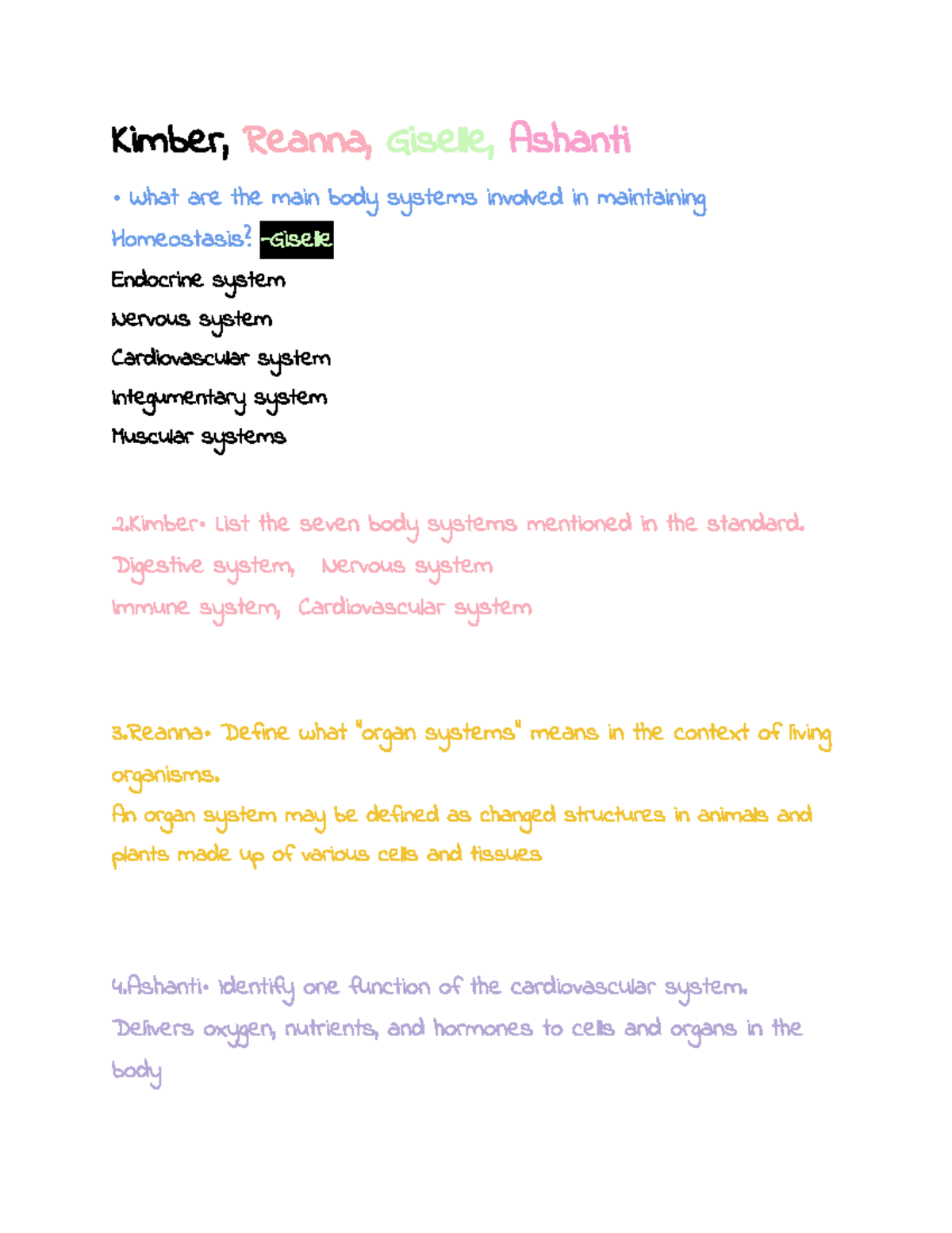 IMG 3103 - Body Systems & Homeostasis Study Notes - Studeersnel