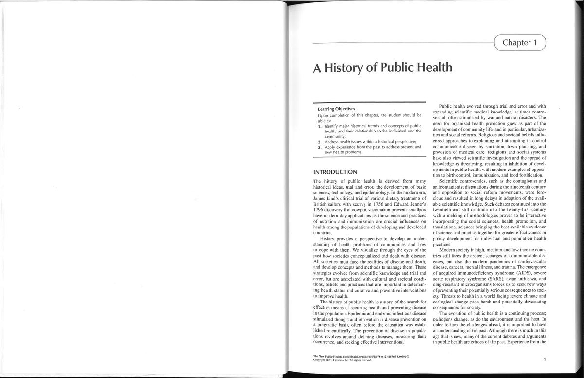 History of Public Health Principles in Medical Care Development - Studocu
