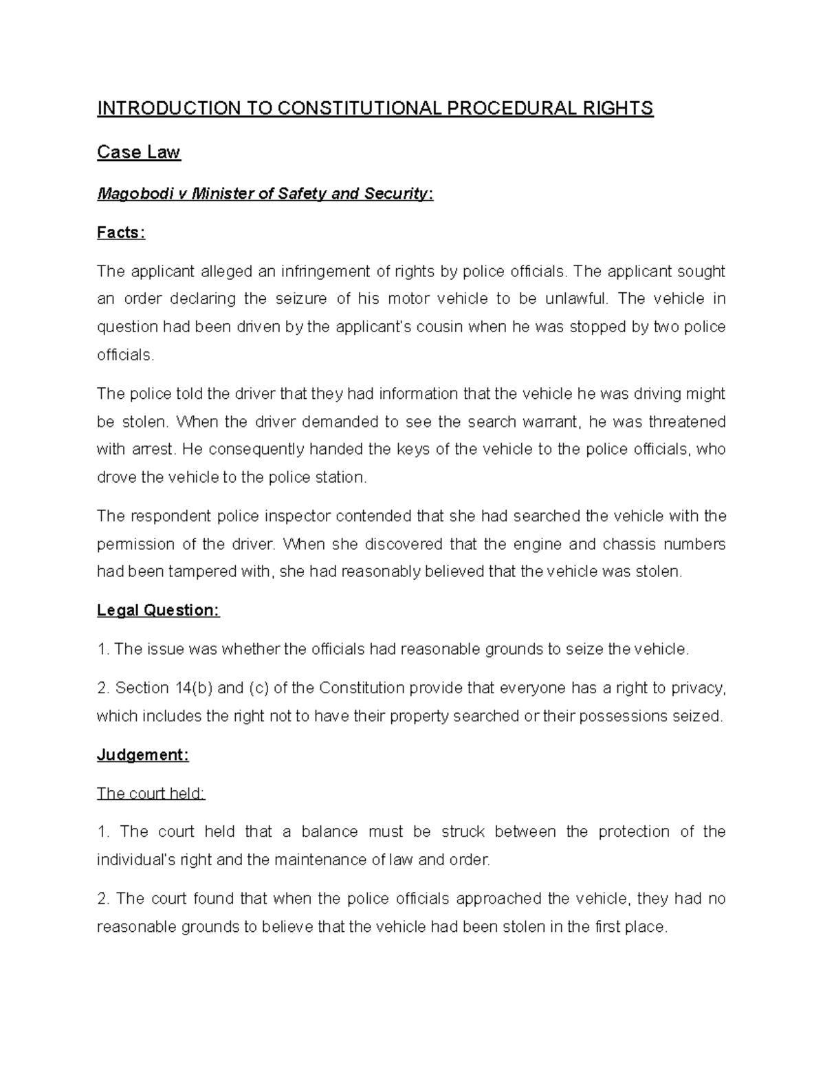 Unit 3 Constitutional Rights in Criminal Proceedings - INTRODUCTION TO ...