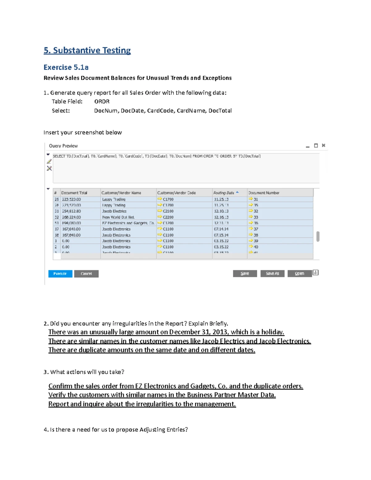 AT Chap 7-10 activities - 1. The following are the five types of audit ...