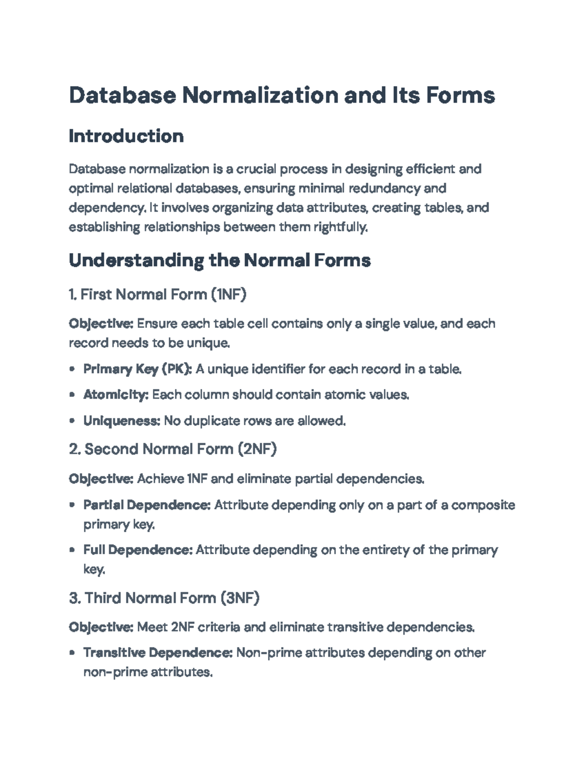 Database Normalization: Understanding 1NF, 2NF, and 3NF Principles ...