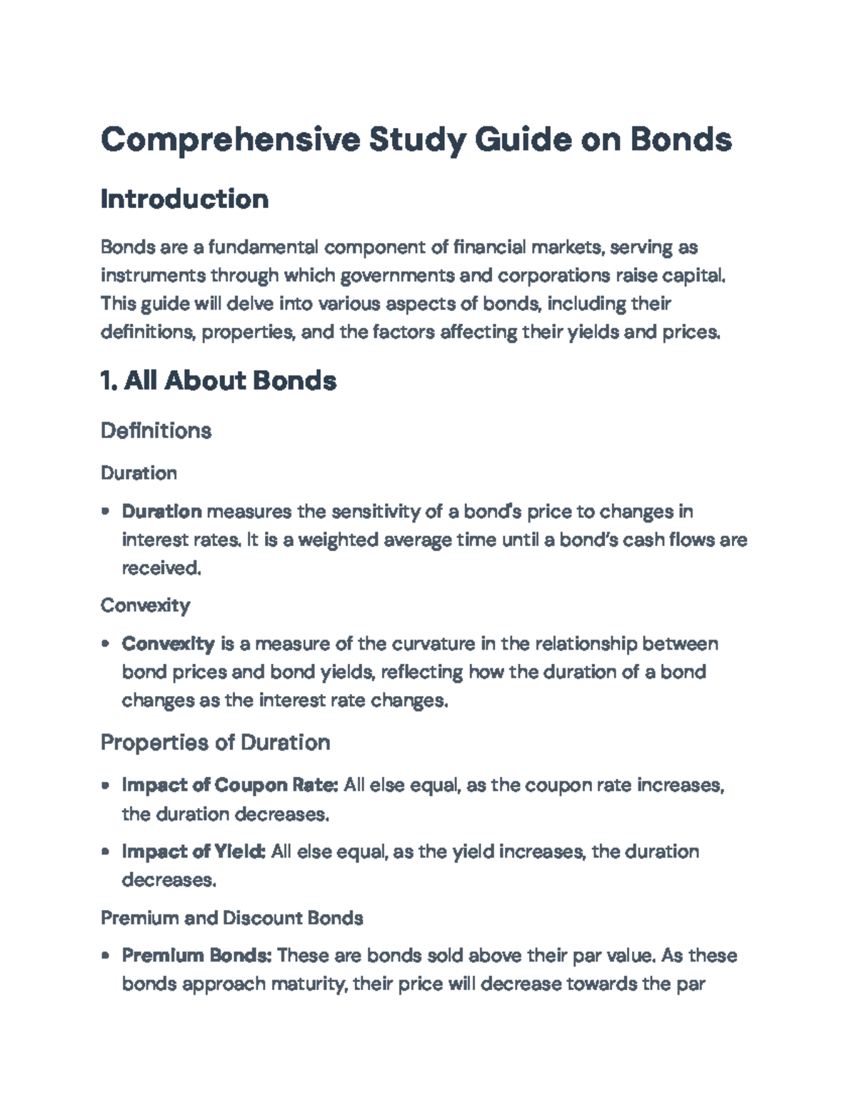 Comprehensive Guide to Bonds: Definitions, Yields, and Market Terms ...