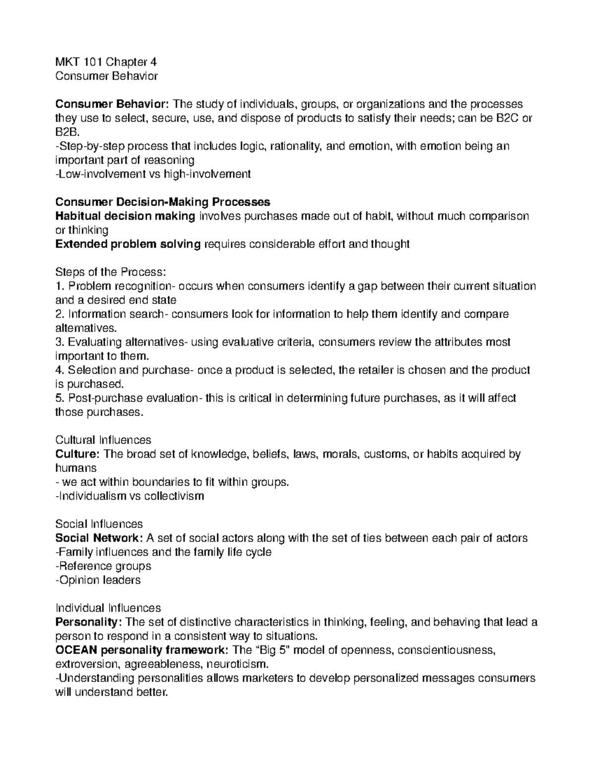 MKT 101 Chapter 2 - Lecture notes 2 - MKT 101 Chapter 2 Strategic ...