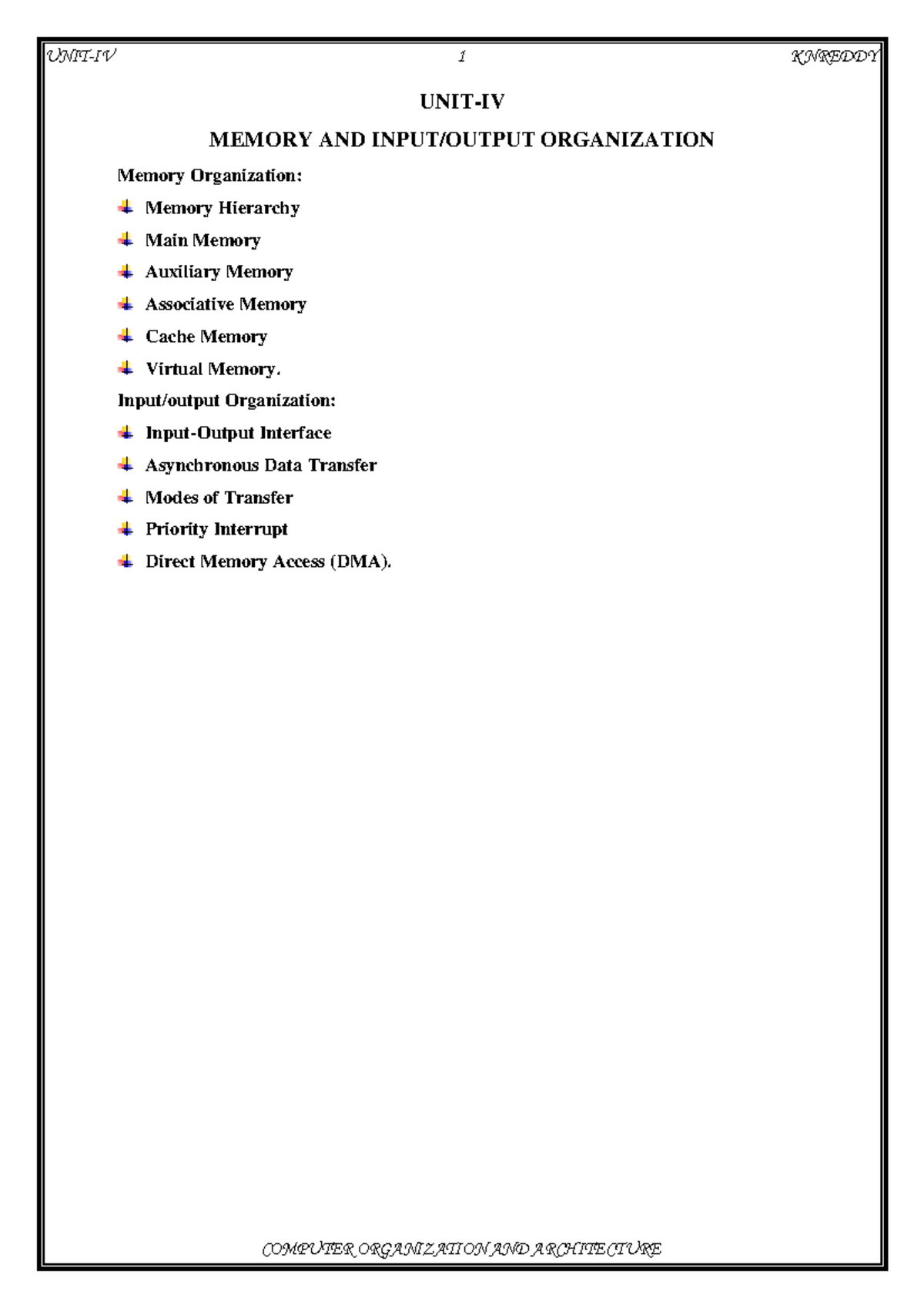 Unit-3 memory organization unlocked - UNIT-IV MEMORY AND INPUT/OUTPUT ...