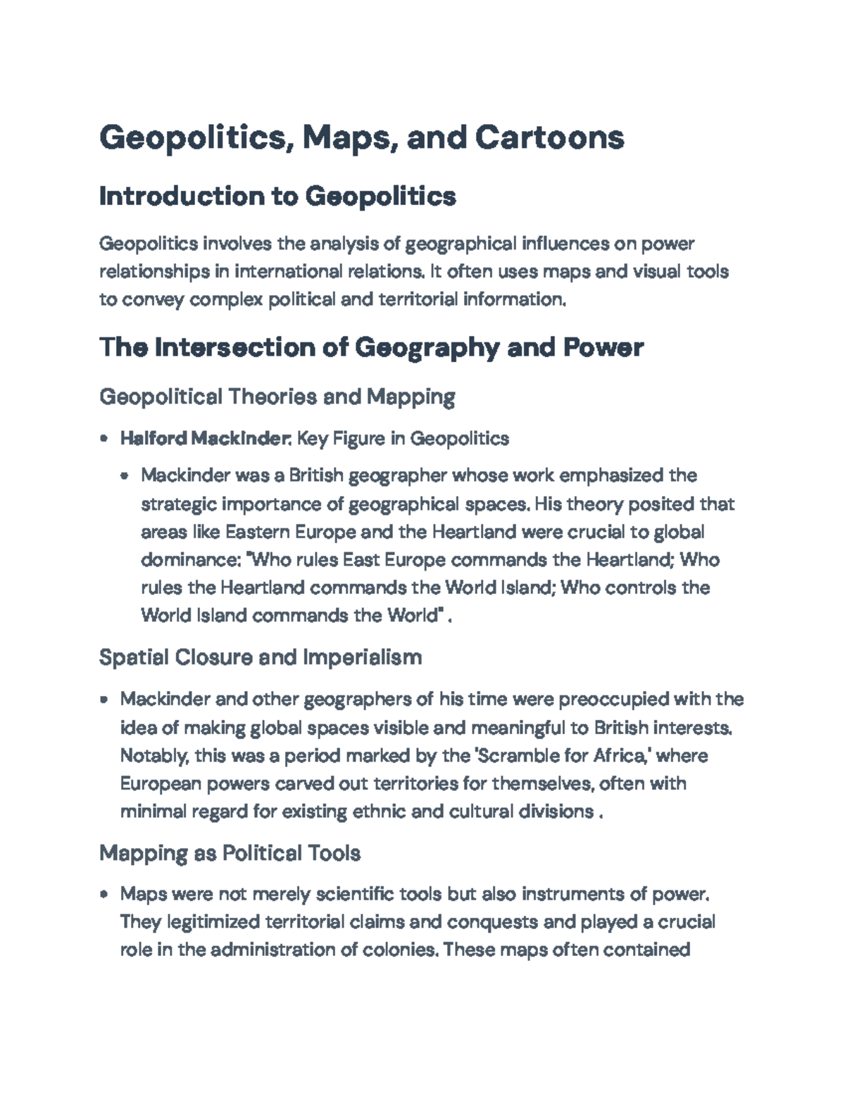 Geopolitics, Maps, and Cartoons: Understanding Power Dynamics in IR ...