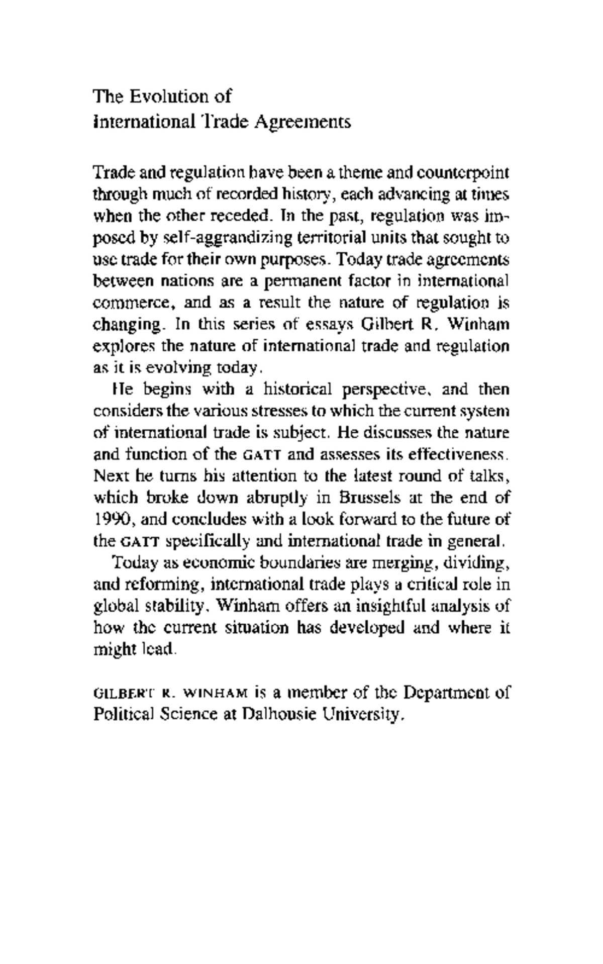 The Evolution of International Trade Agreements: A Critical Analysis ...