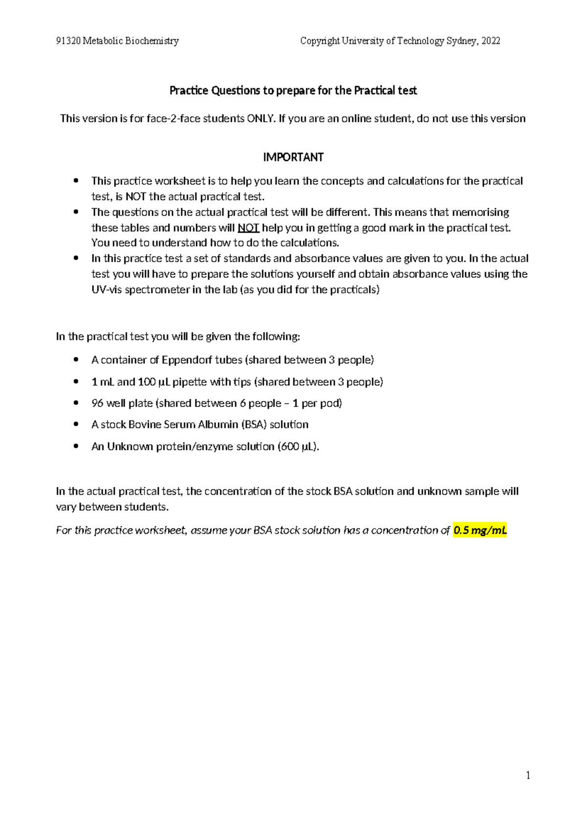 Practical Test Prep: Mock Test Questions for Enzyme Analysis - Studocu